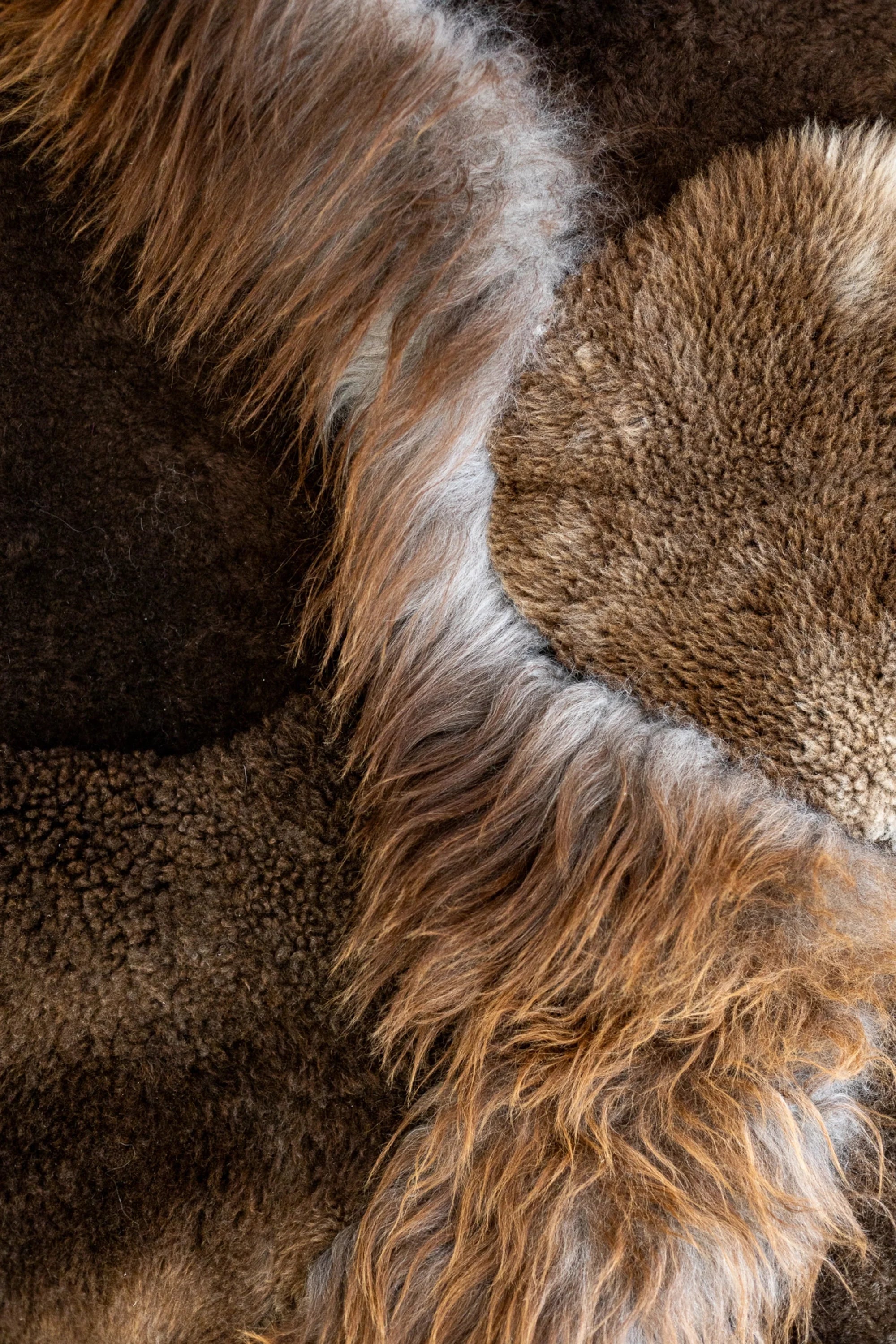Brown Sheepskin Patchwork Rug - THAT COOL LIVING