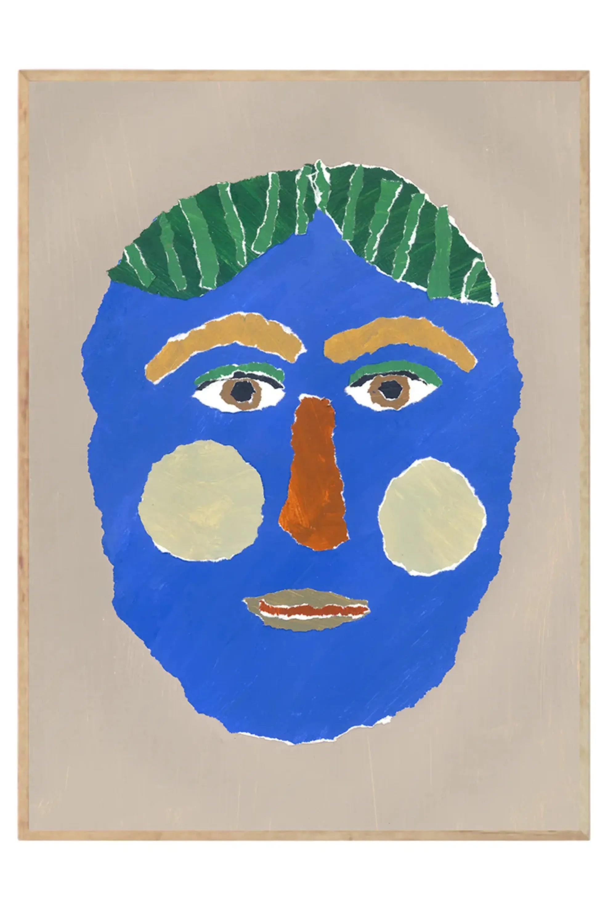 Green Hair Portrait - Art Print