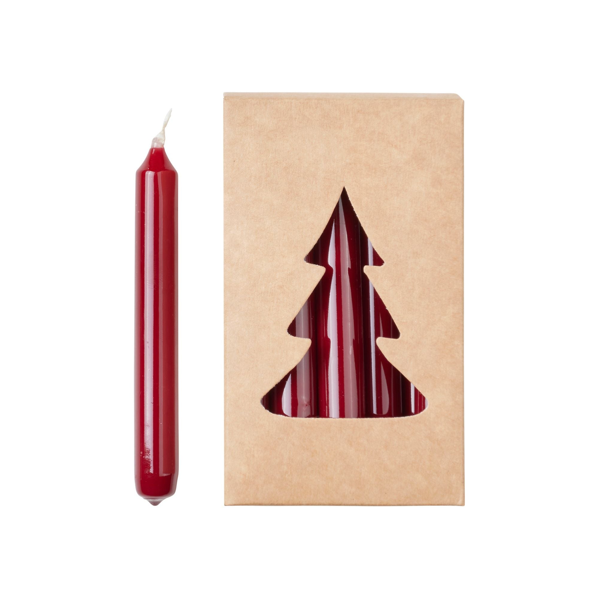 Glossy Christmas Tree Candle - Set of 20