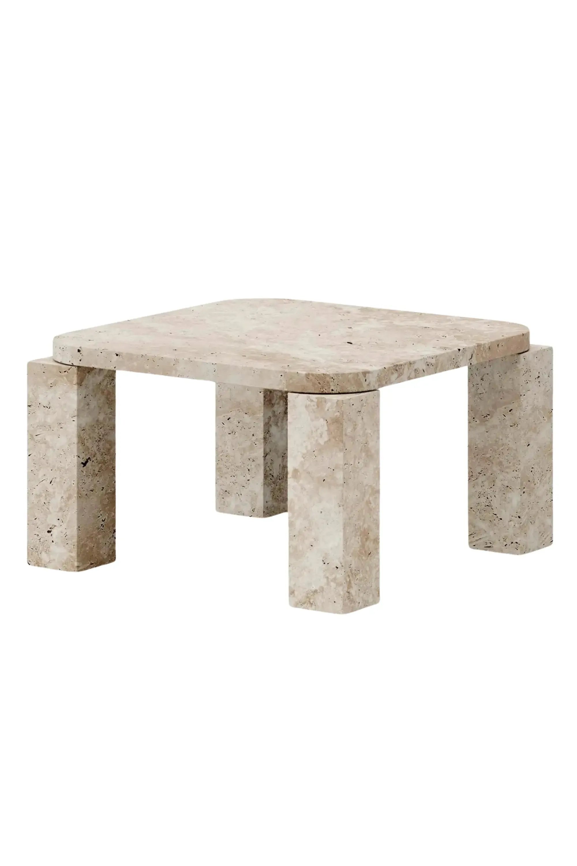 Atlas Coffee Table - Tall - Travertine - THAT COOL LIVING