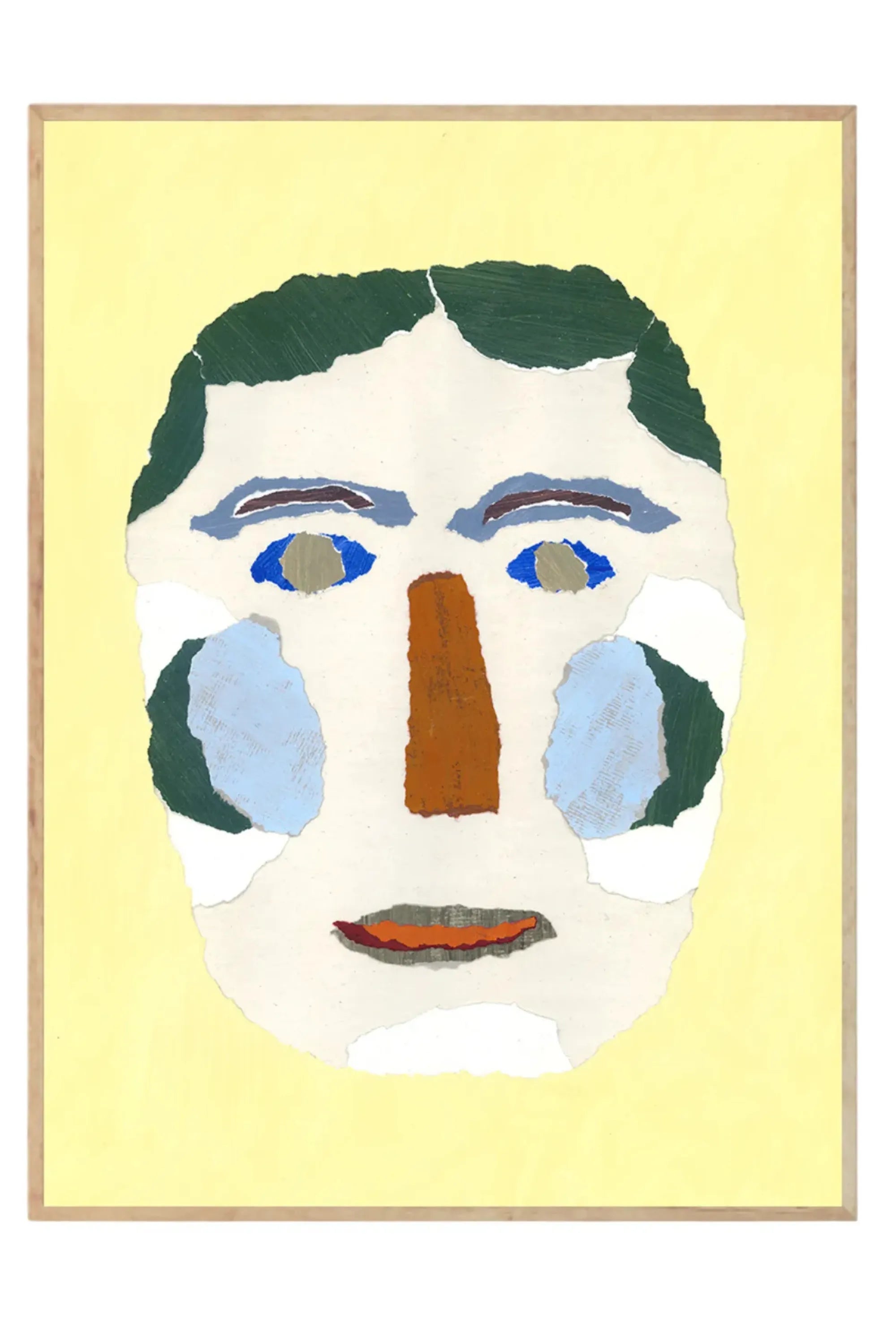 Blue Cheek Portrait - Art Print