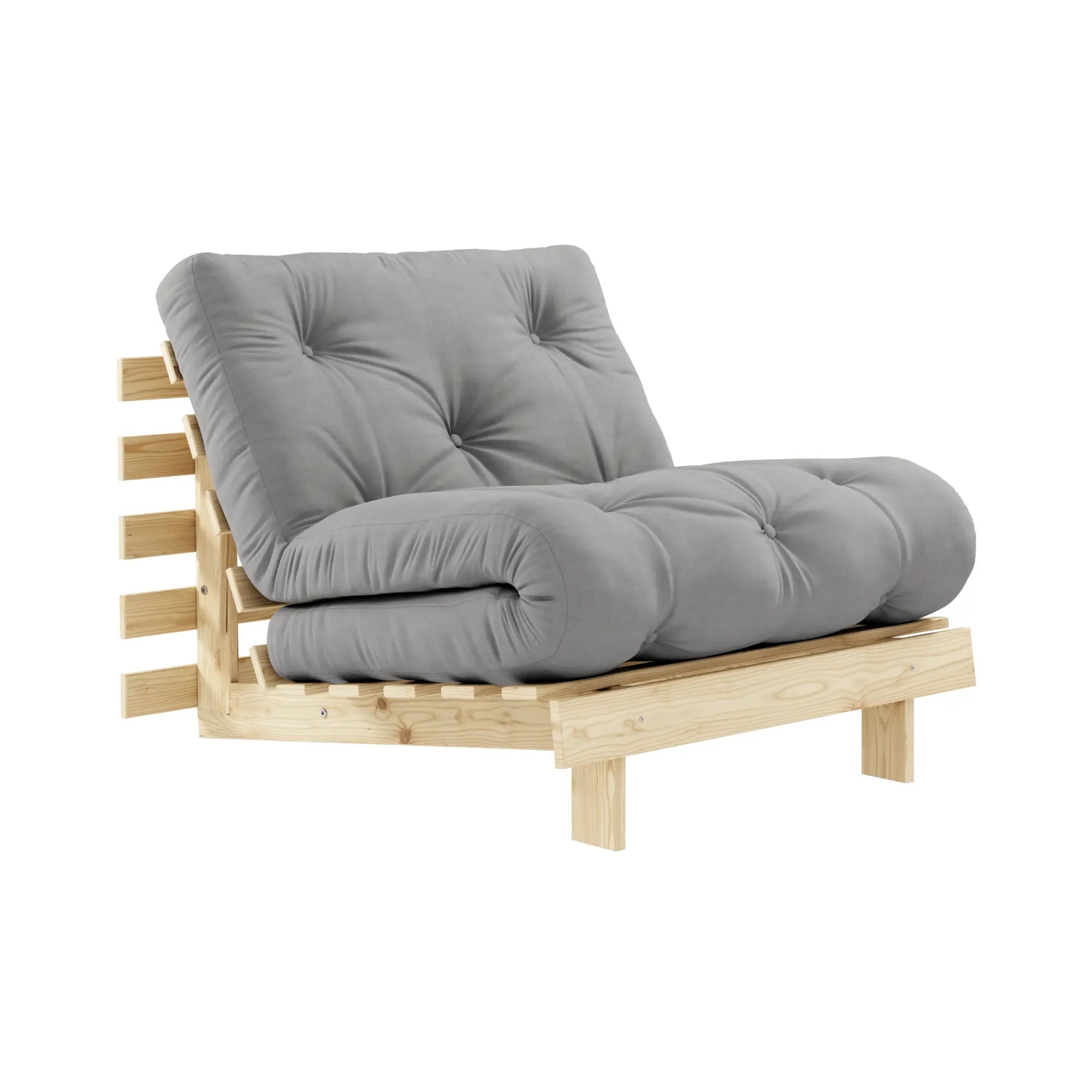 Modern Roots Sofa Bed with adjustable backrest and hidden storage compartment