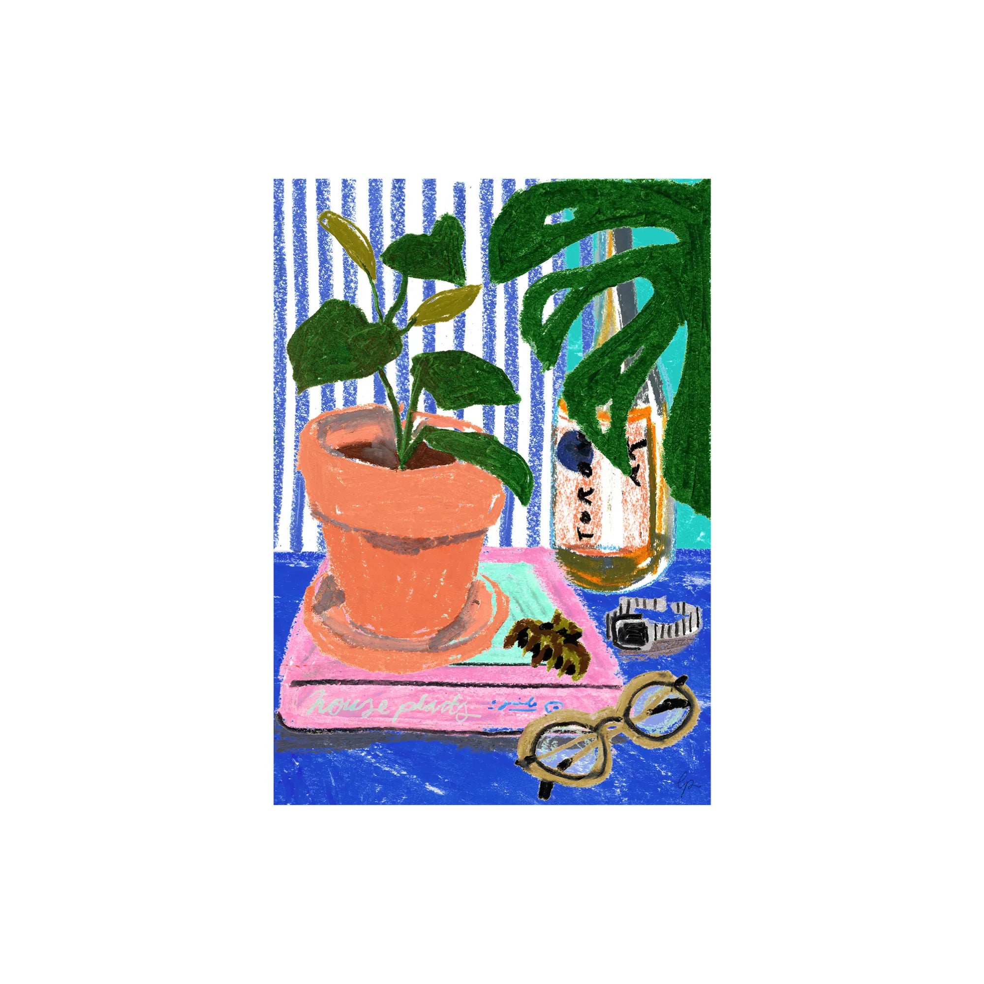 Lovely pastel potted plants arranged in a modern minimalist setting