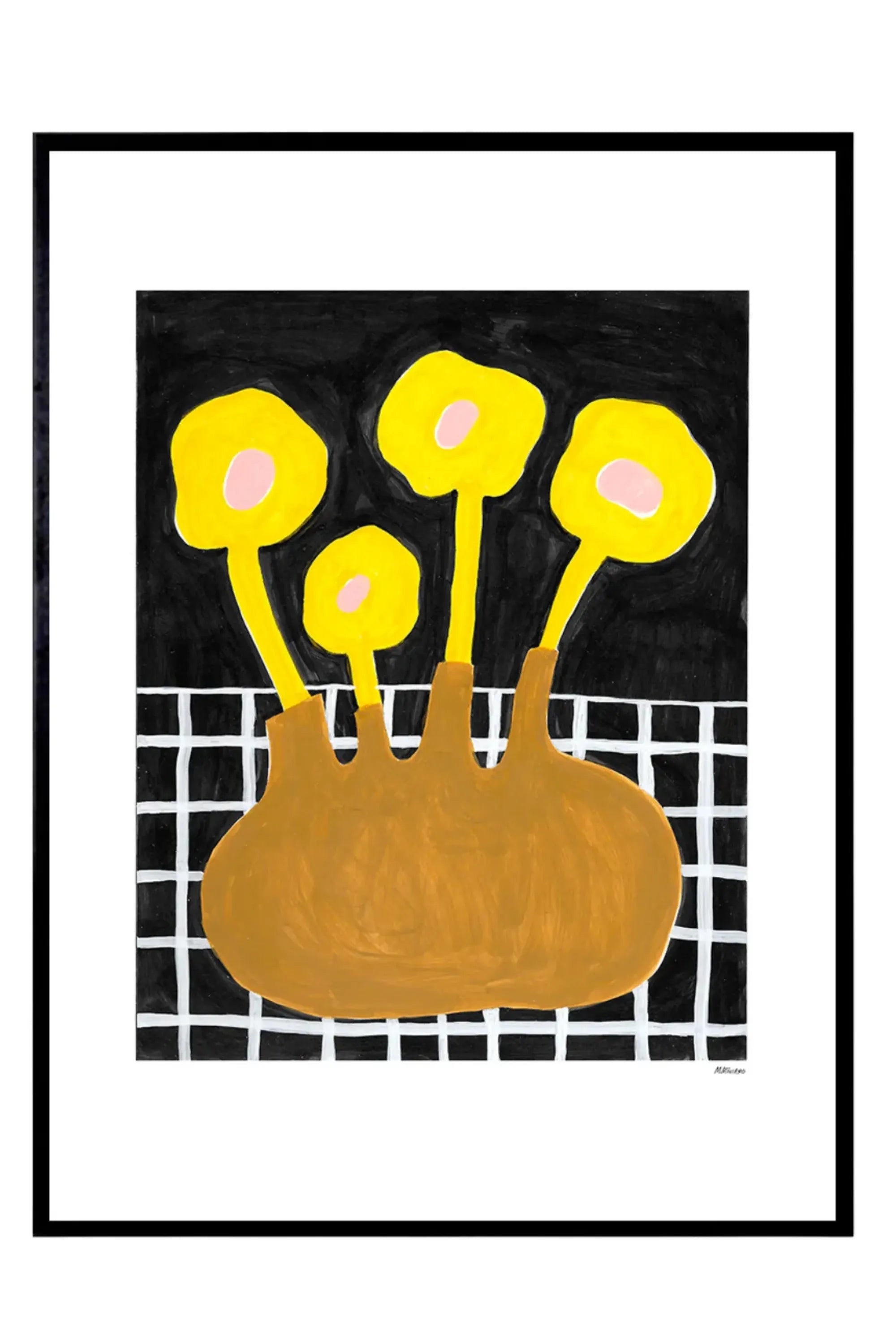 Flowers In Brown Vase