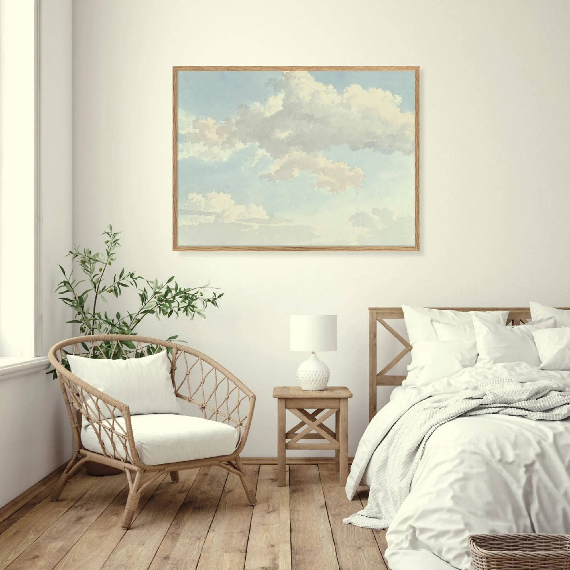 Close-up of Clouds IV artwork showing intricate brush strokes and texture