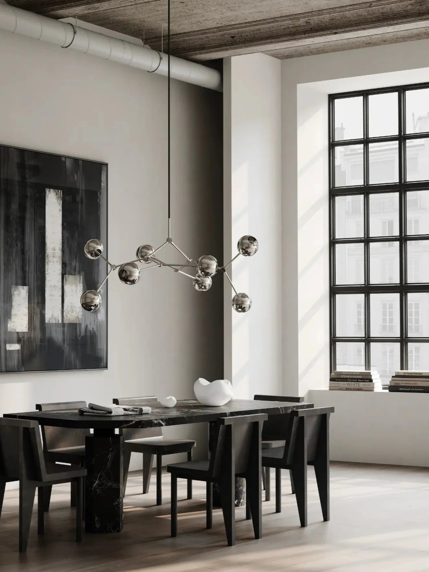 Drop Chandelier Globe - Chrome