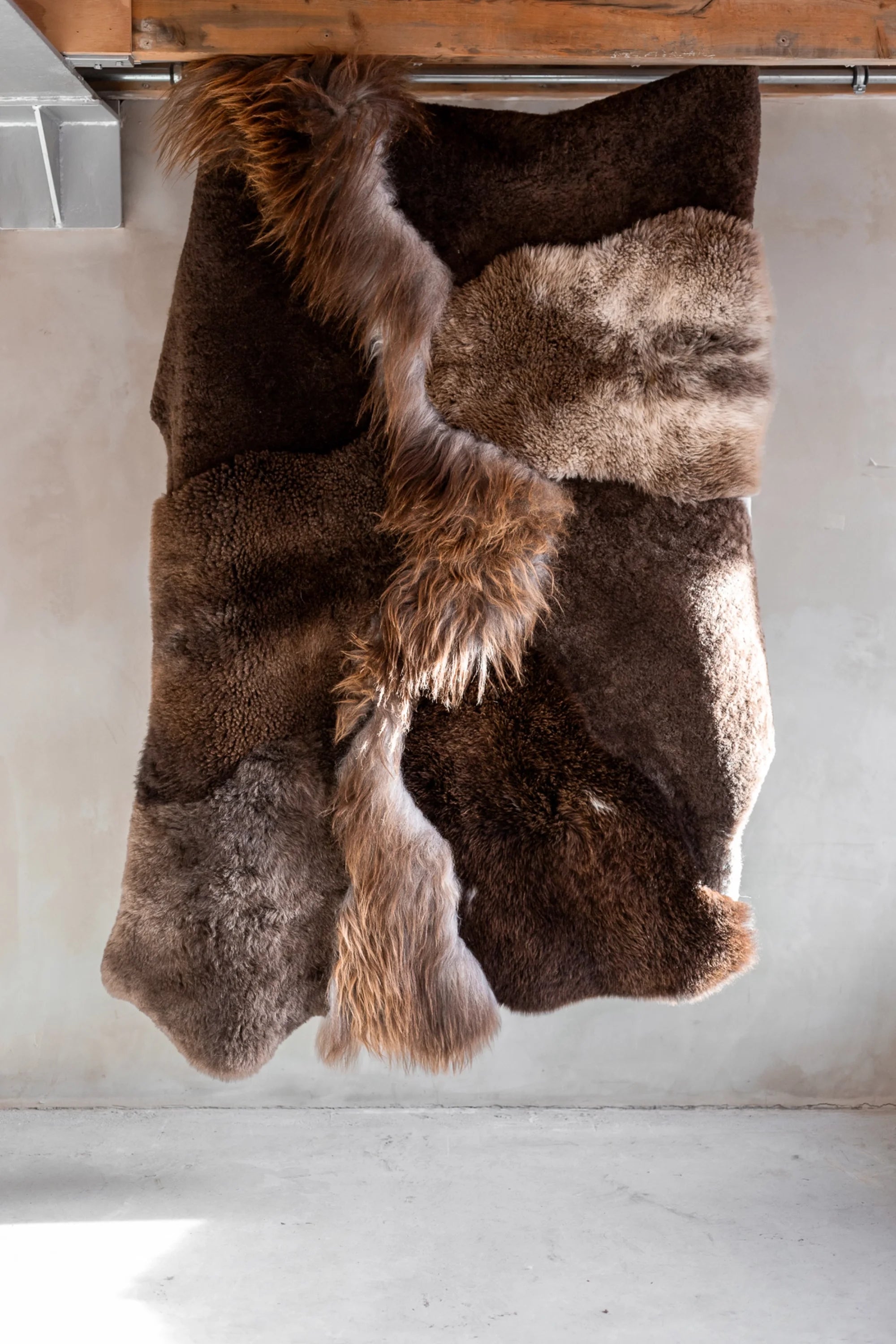 Brown Sheepskin Patchwork Rug - THAT COOL LIVING