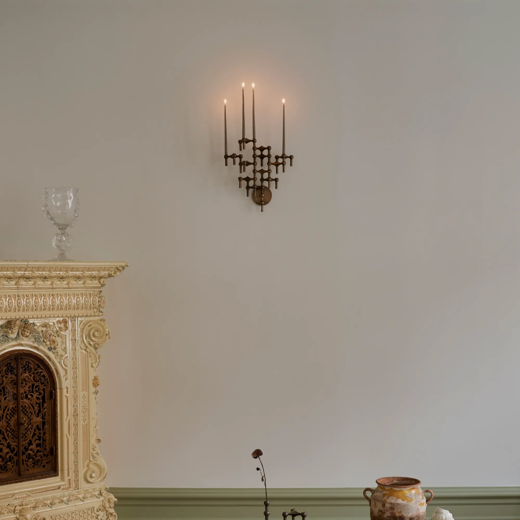 Wall Hanger Candle Holder - Bronzed Brass - Configuration 3 - THAT COOL LIVING