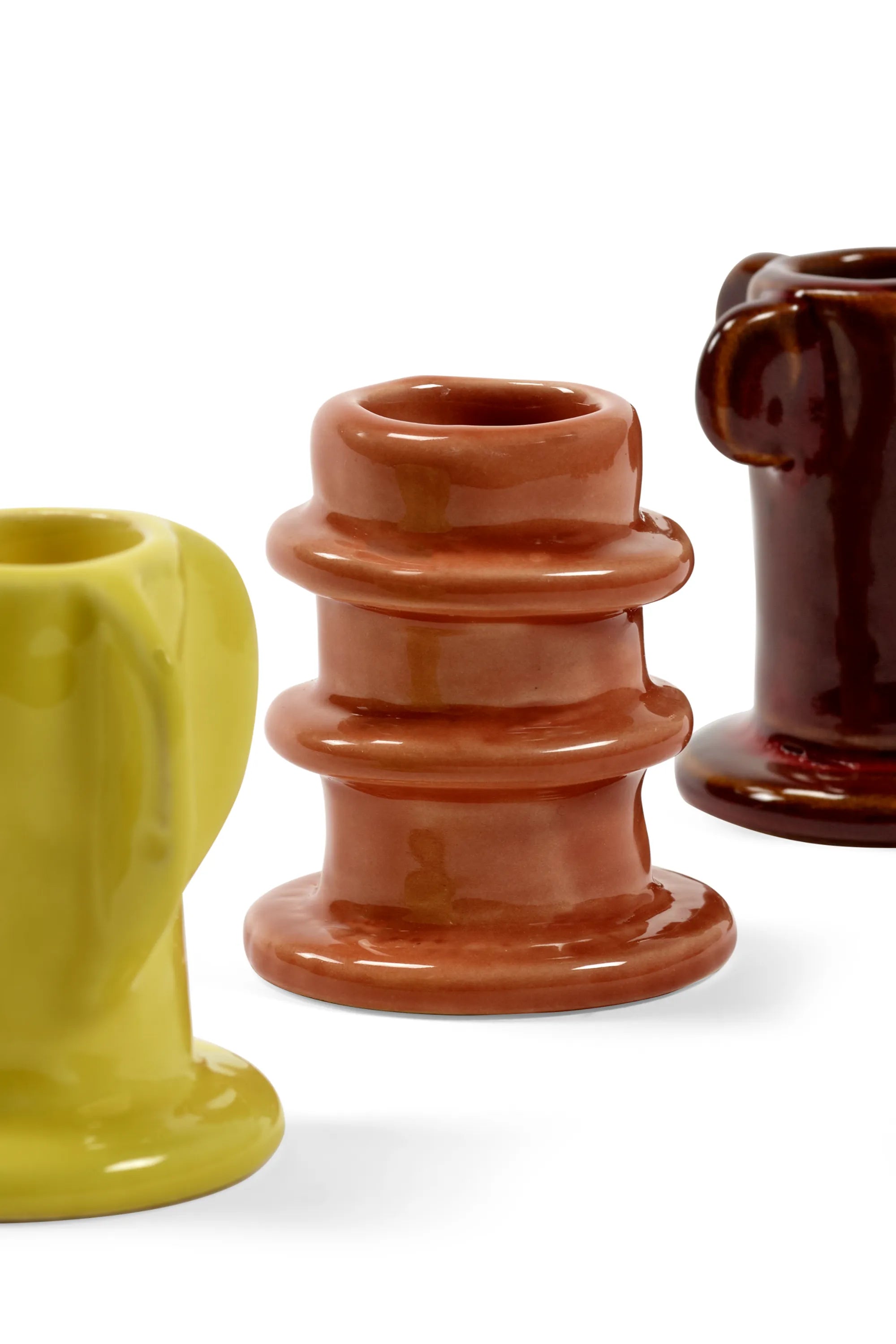 Glazed Molly Candle Holder 02 - Set of 3