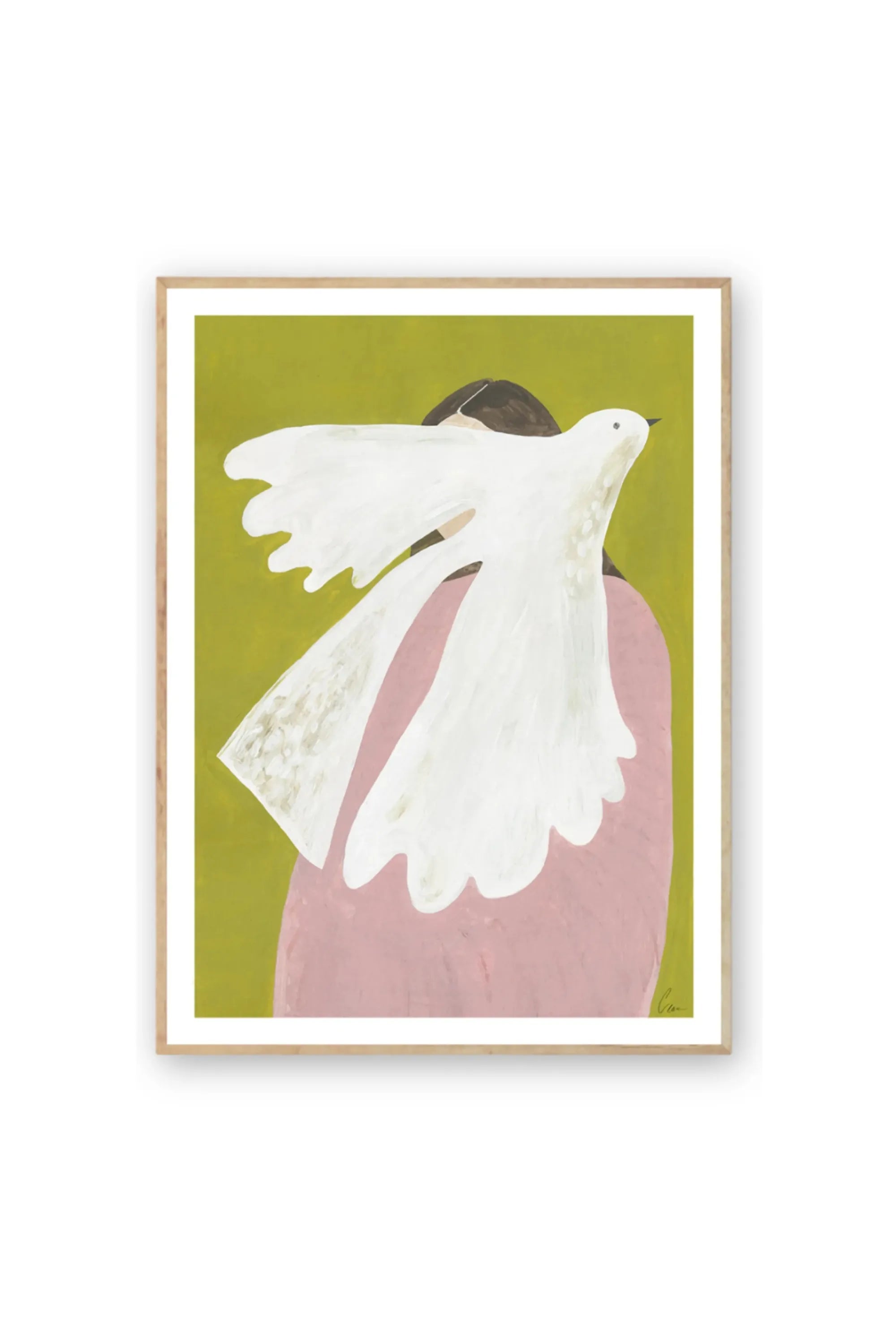Bird and Woman - Art Print