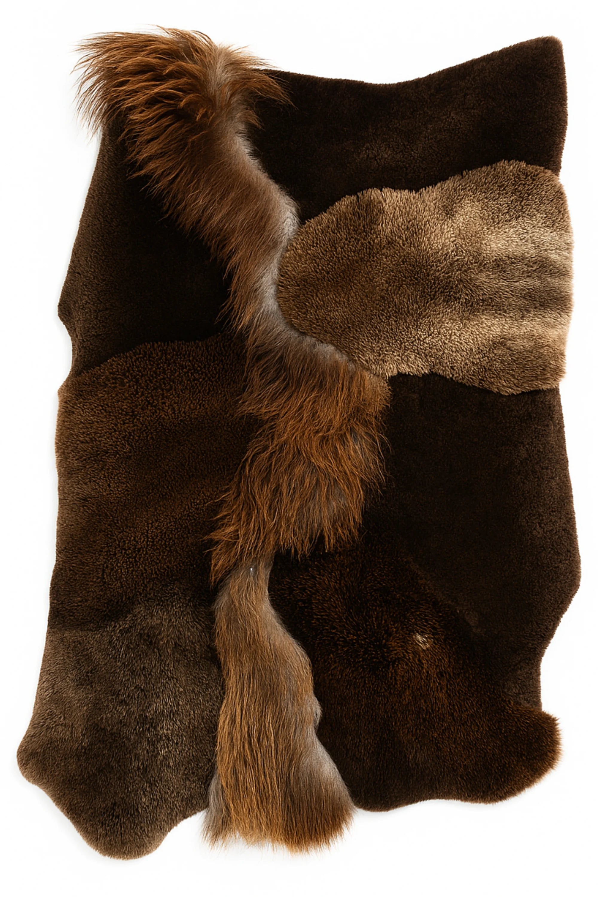 Brown Sheepskin Patchwork Rug - THAT COOL LIVING