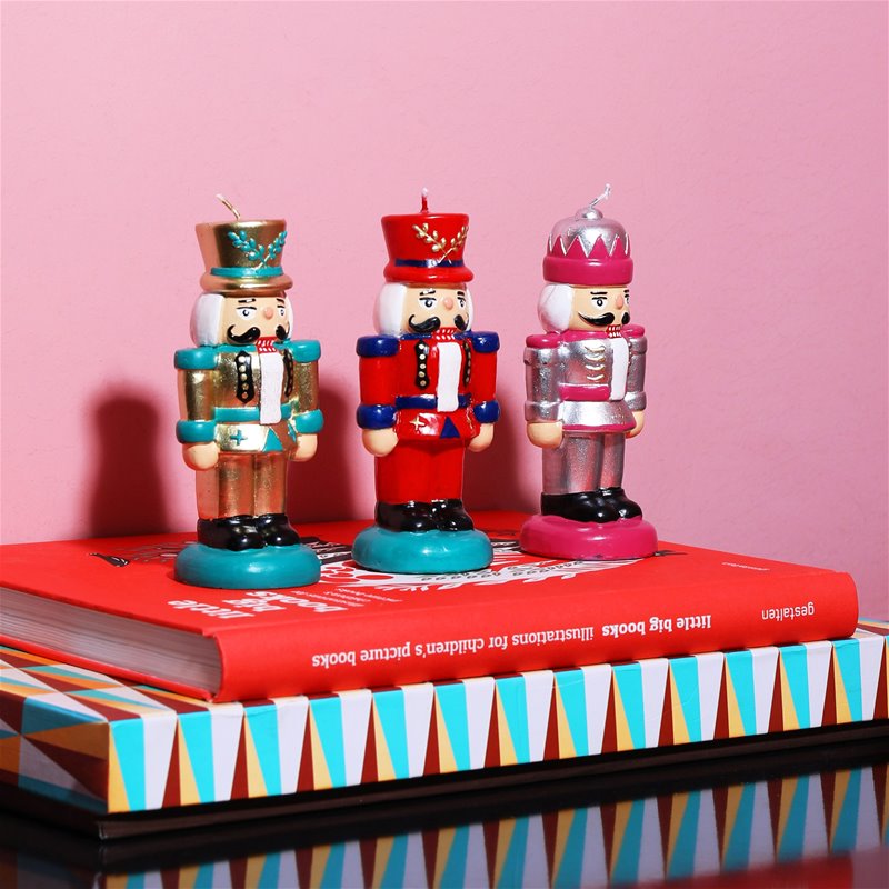 Silver Nutcracker Candle - Set of 2