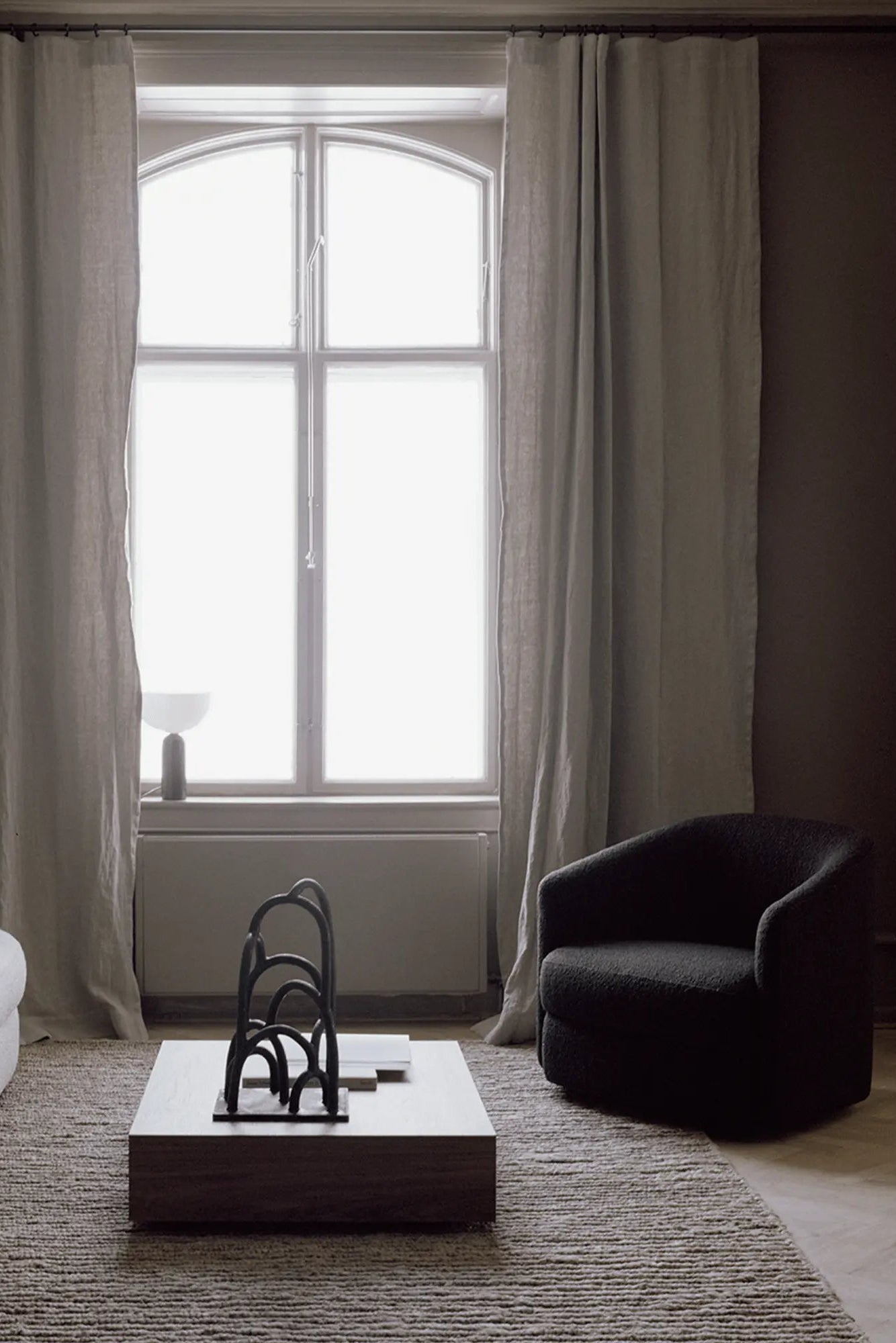 Contemporary Covent Lounge Chair in rich cognac leather with wide armrests and swivel base