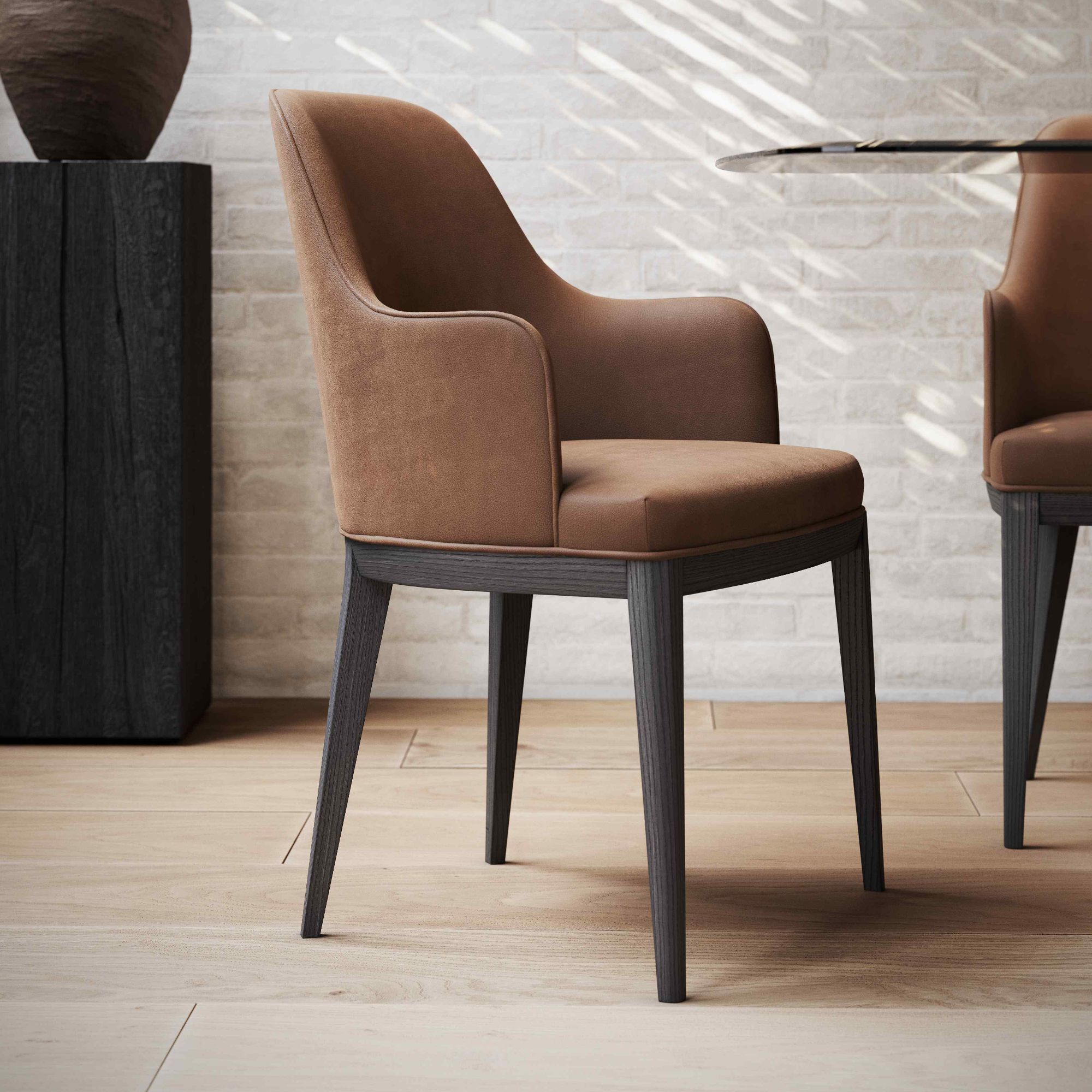 Anna Chair With Armrest - Wood - THAT COOL LIVING