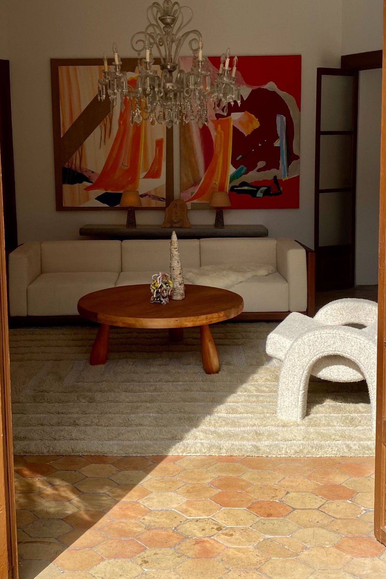 Arco Lounge Chair Boucle Natural - Timeless Accent Armchair - Dusty Deco - THAT COOL LIVING