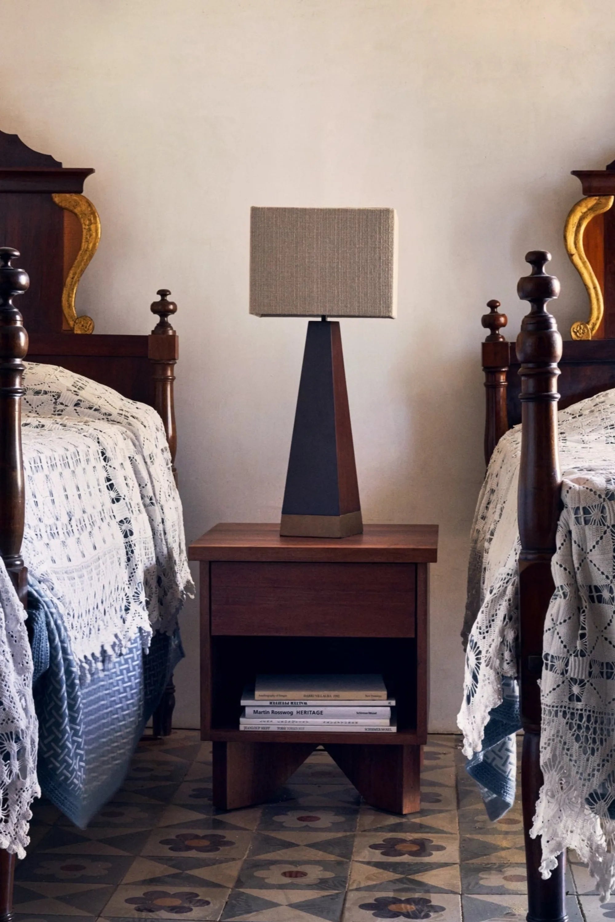 V Bedside Table Walnut - THAT COOL LIVING