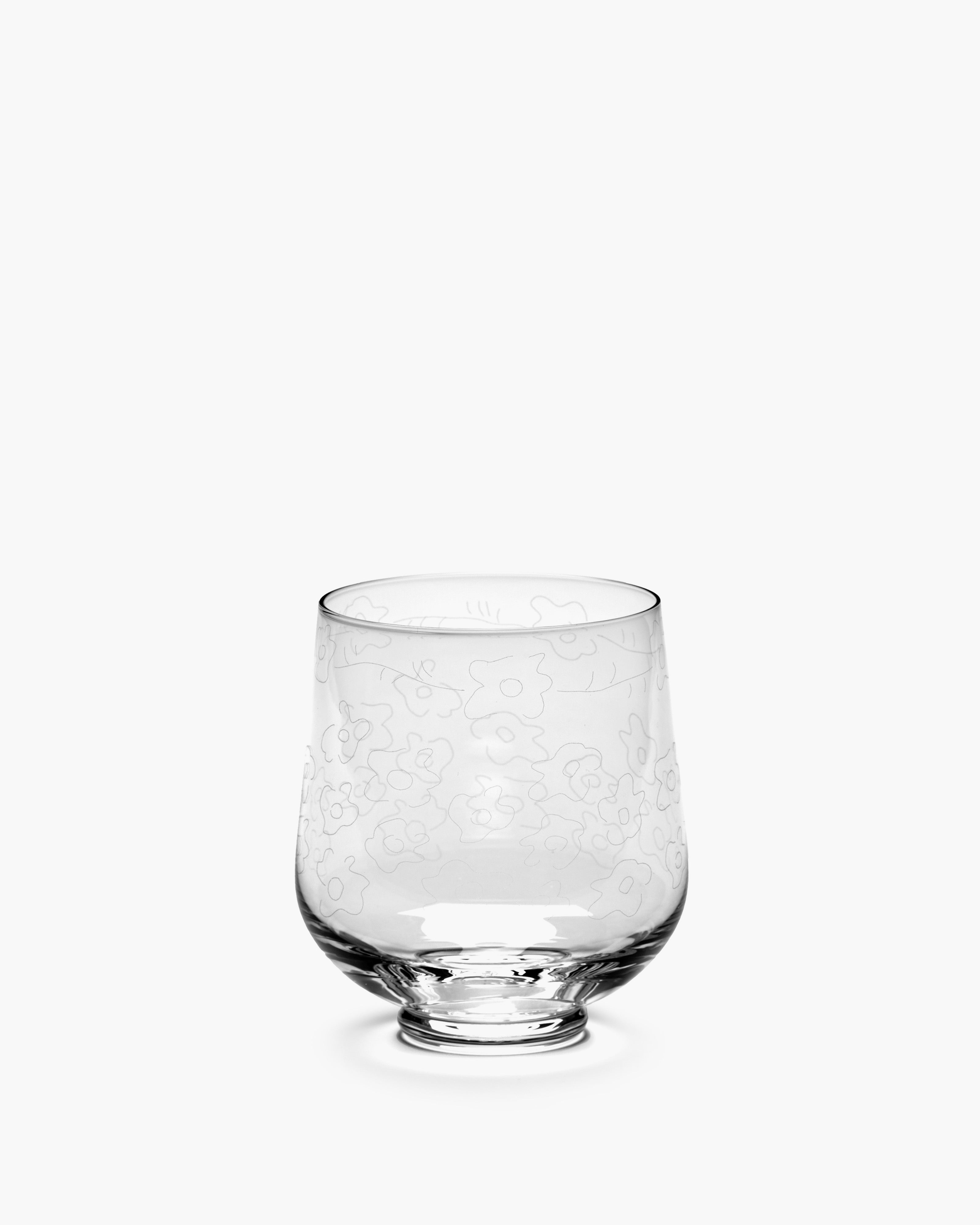 Glass dark viola Midnight Flowers - THAT COOL LIVING