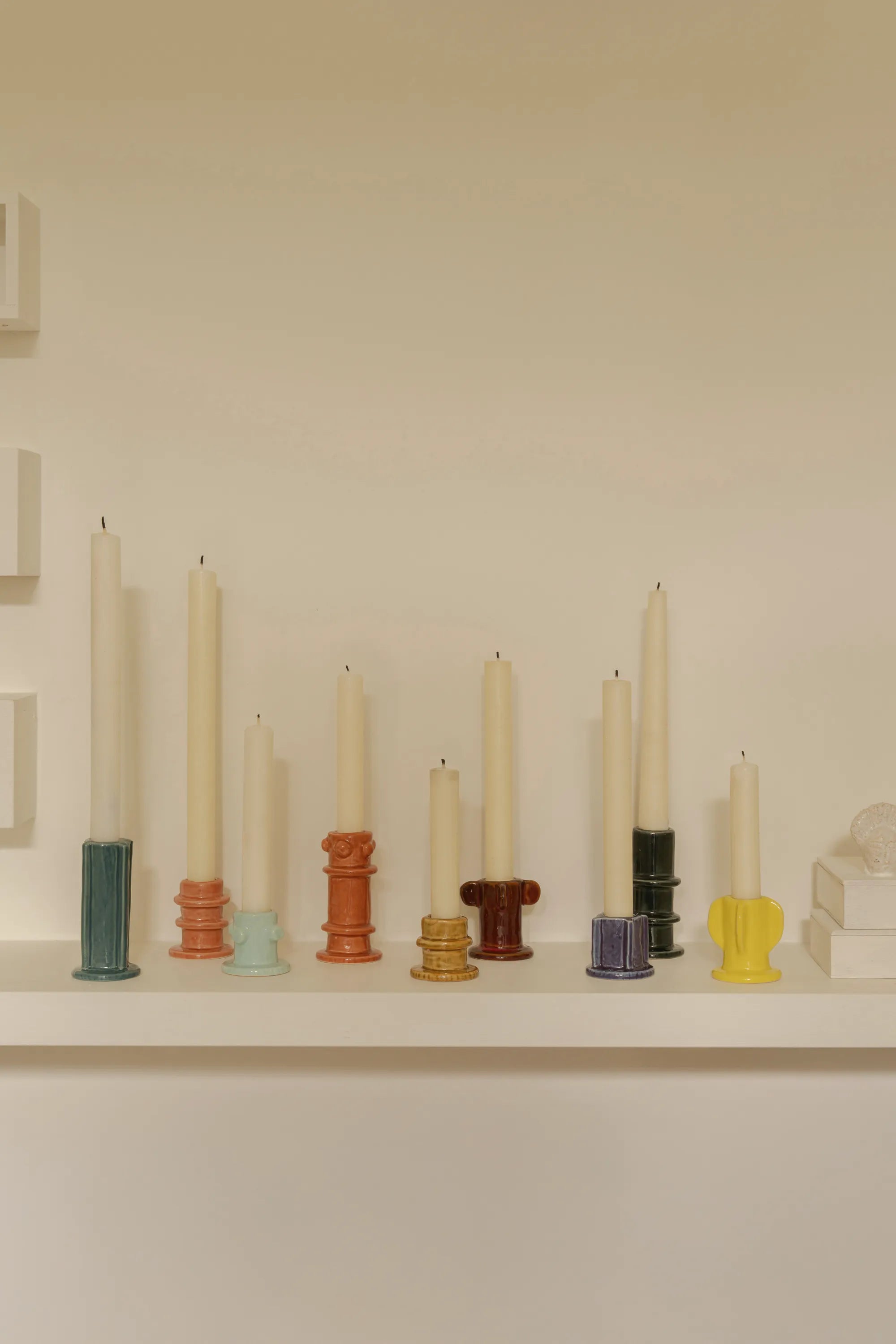 Glazed Molly Candle Holder 03 - Set of 3