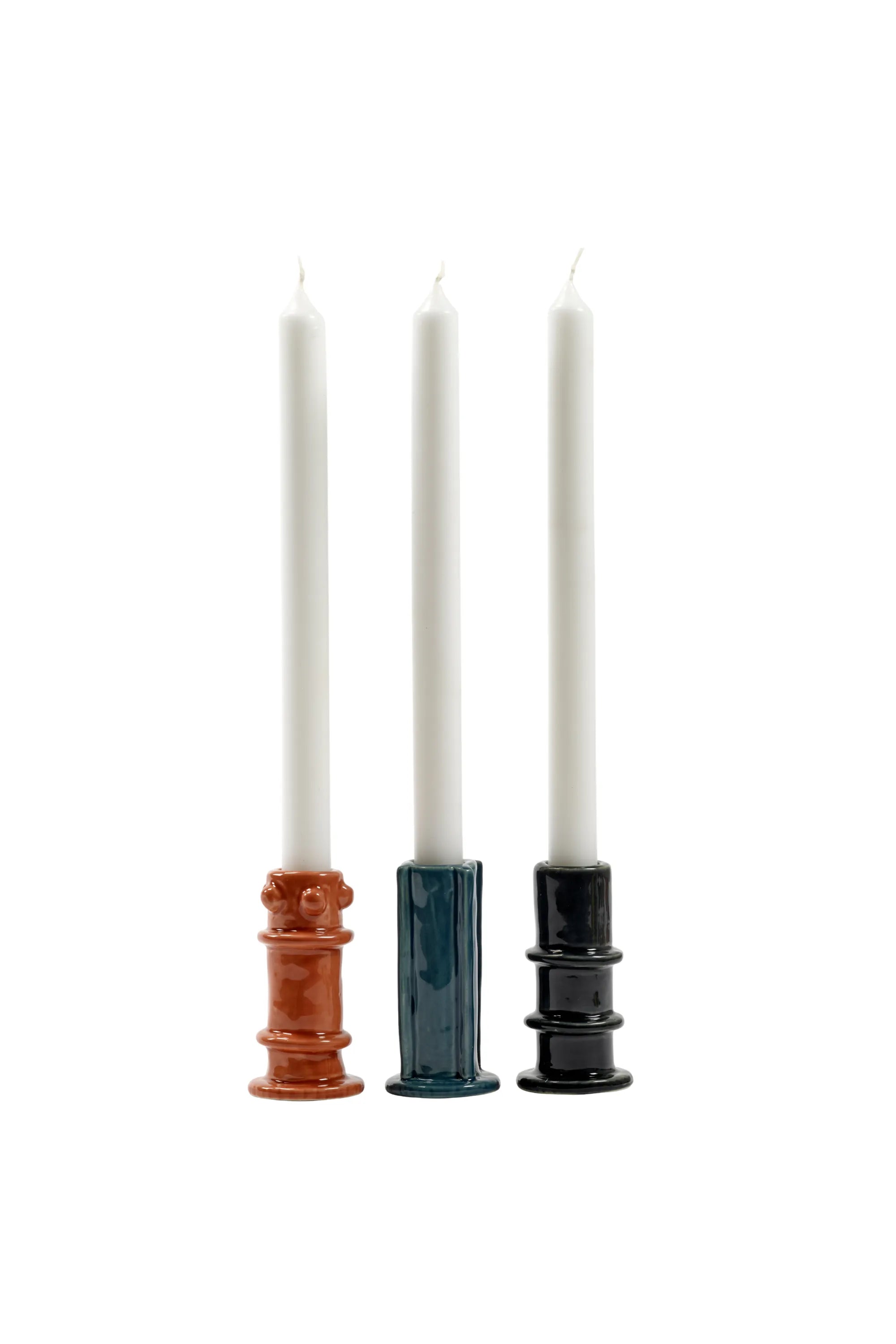 Glazed Molly Candle Holder 03 - Set of 3