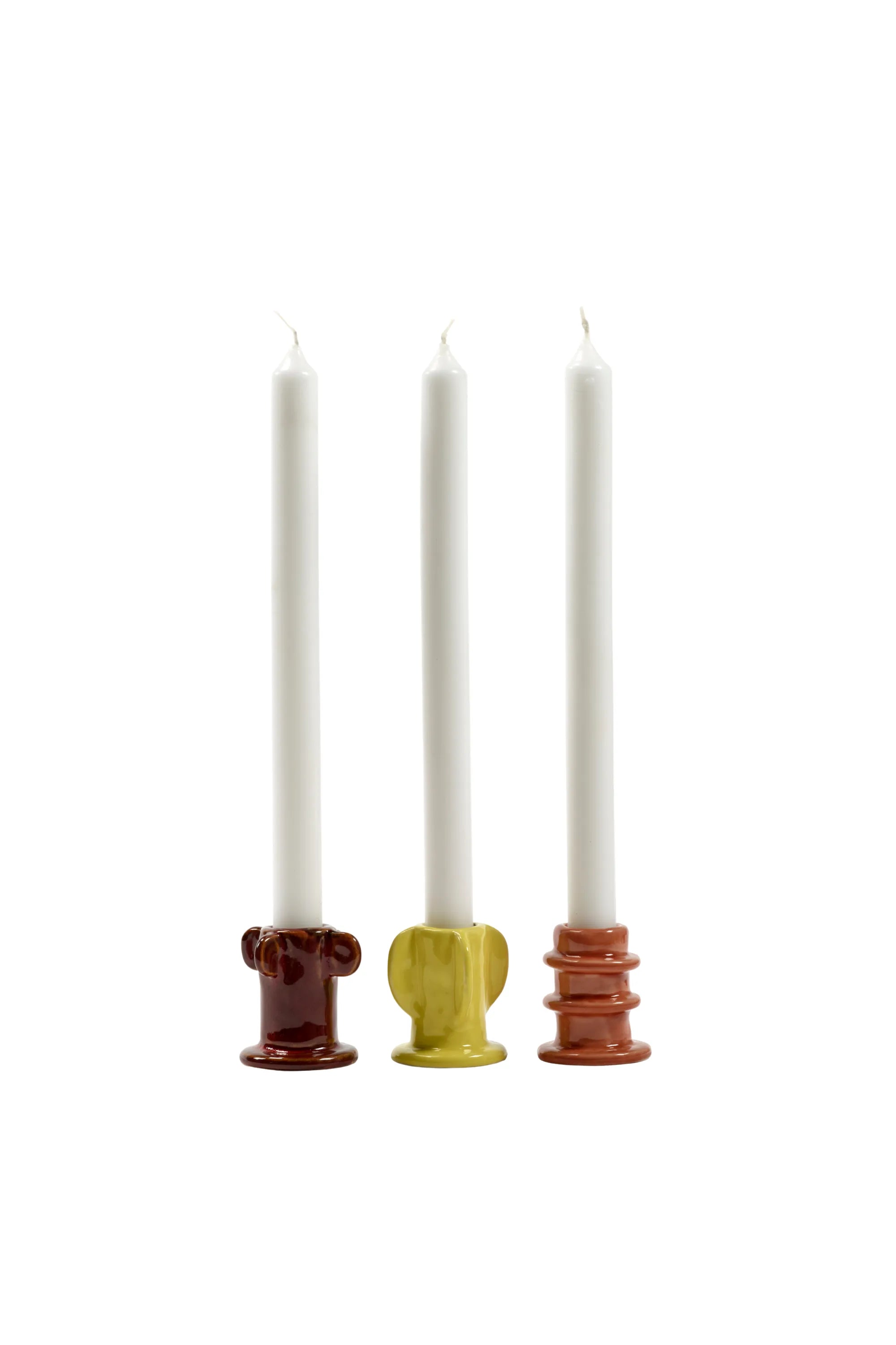 Glazed Molly Candle Holder 02 - Set of 3