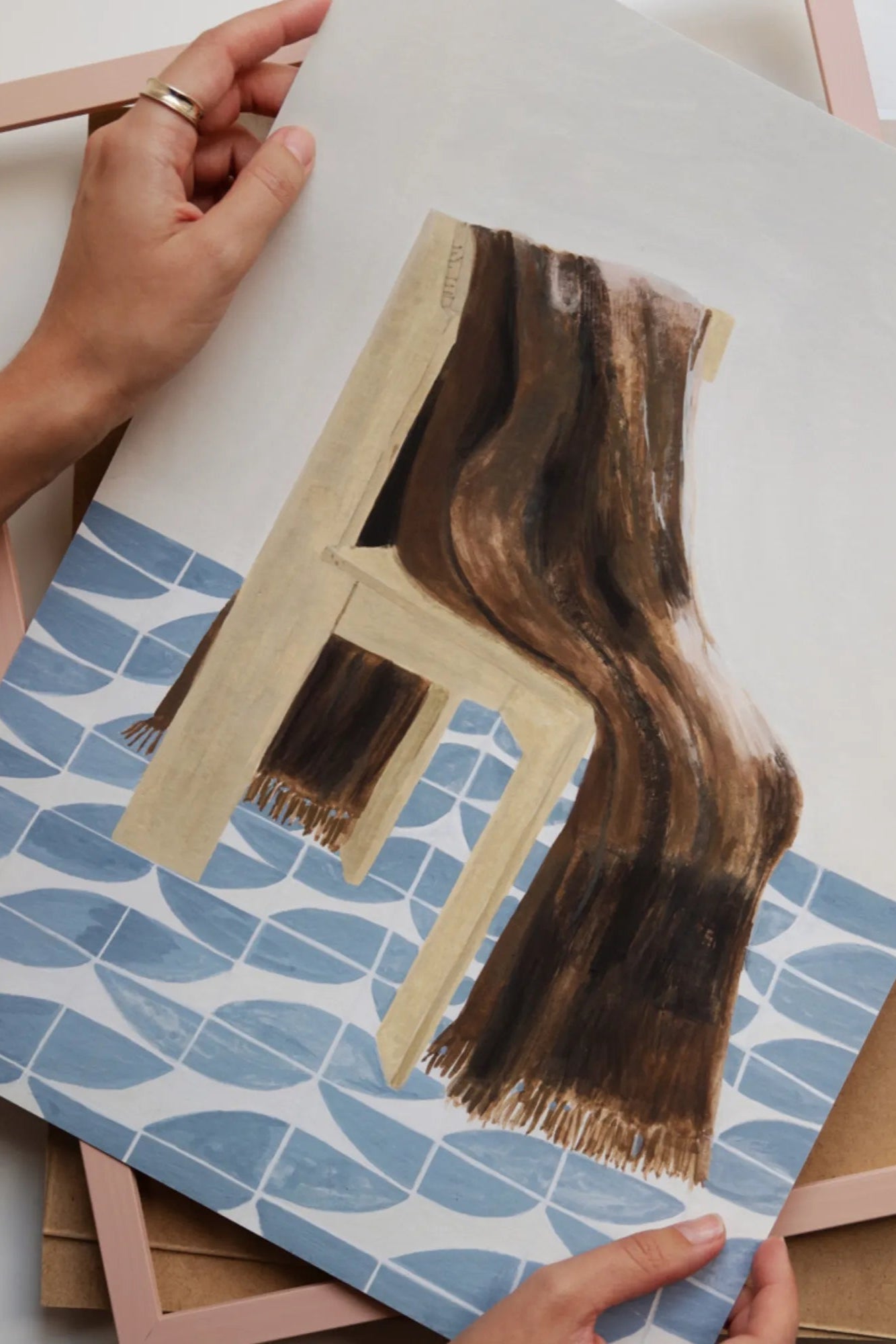 Comfortable armchair with a cozy throw blanket, perfect for chilly nights