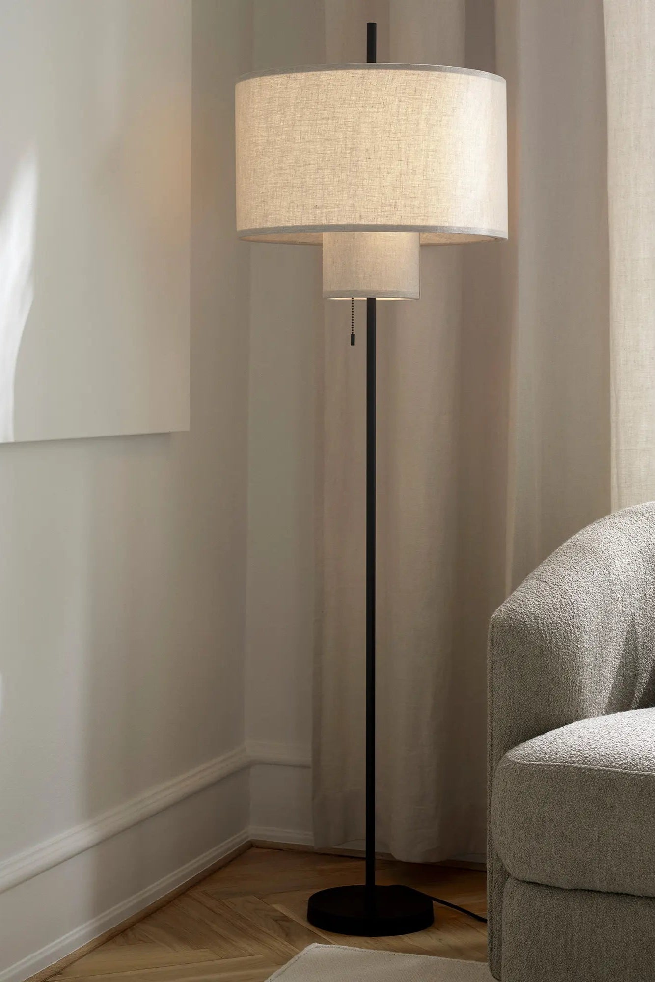Contemporary design floor lamp with marble base for added stability