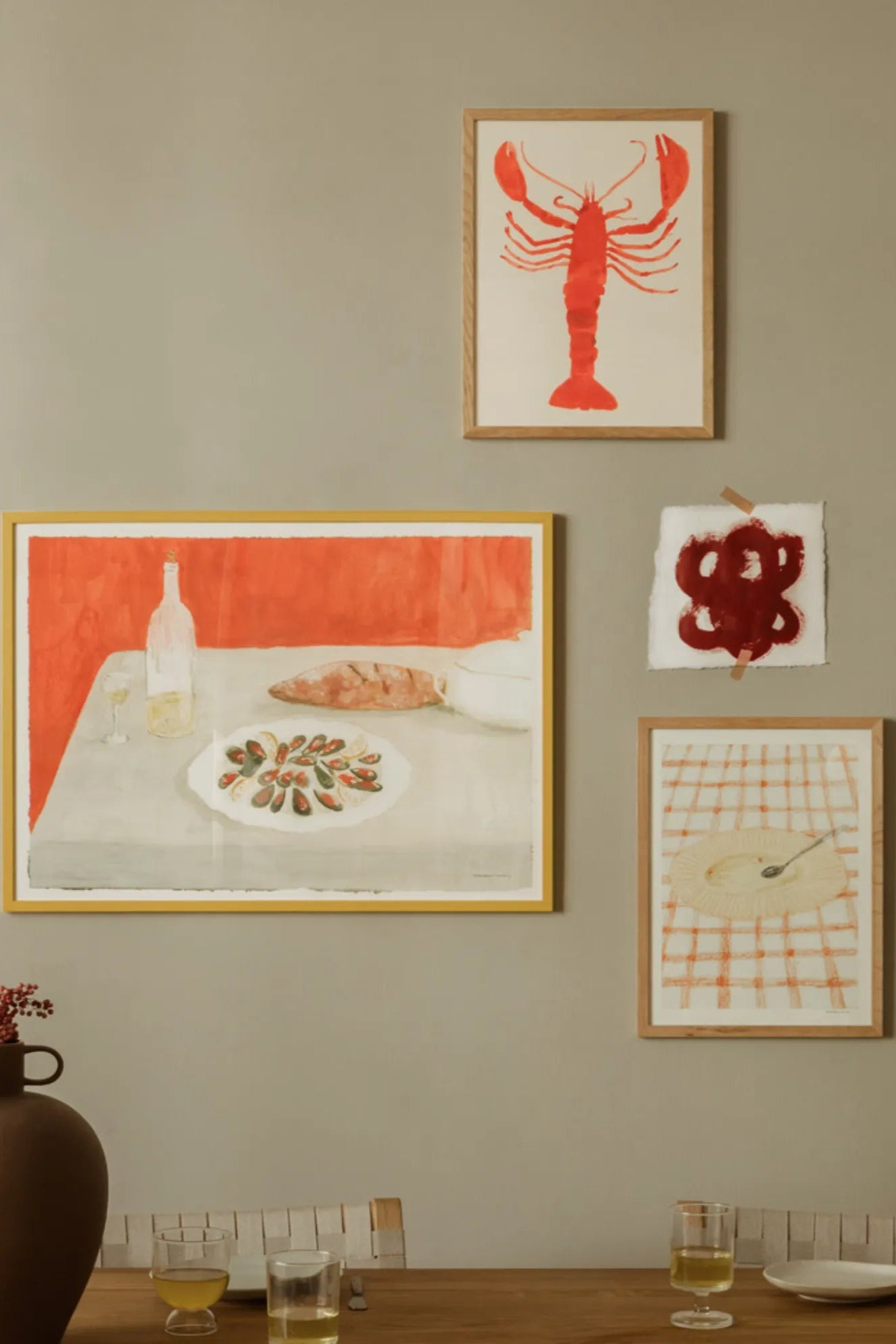 A traditional Spanish still life painting featuring a bowl of mussels