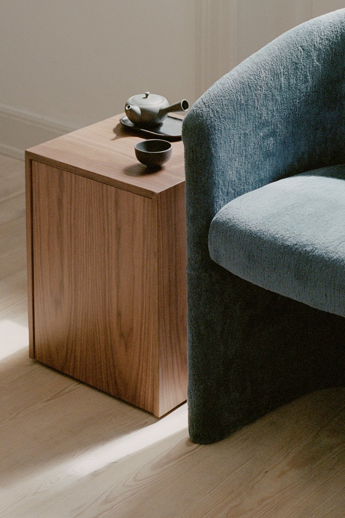 Contemporary furniture piece with clean lines and geometric design