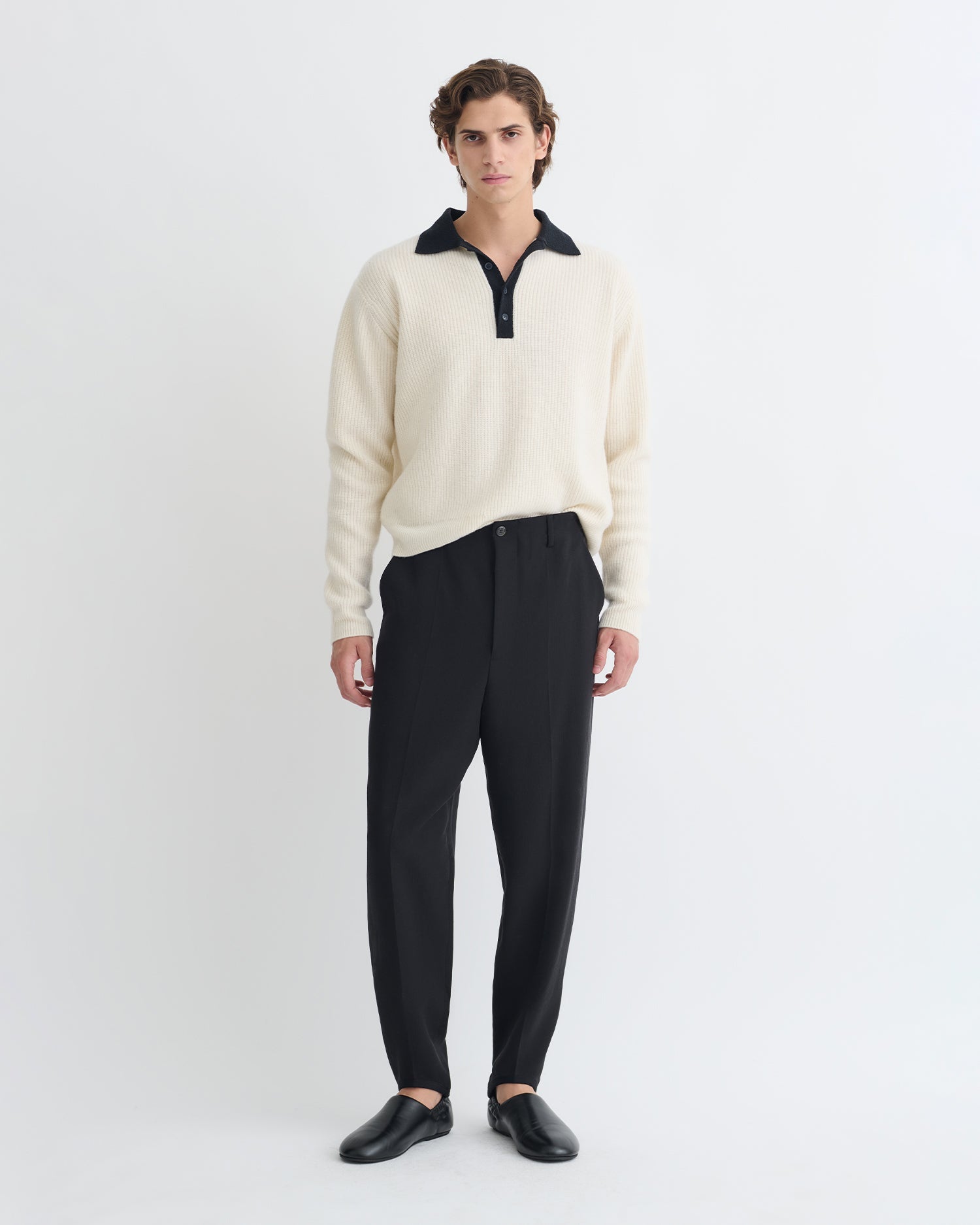Gregor - Merino and Terry Polo Sweater