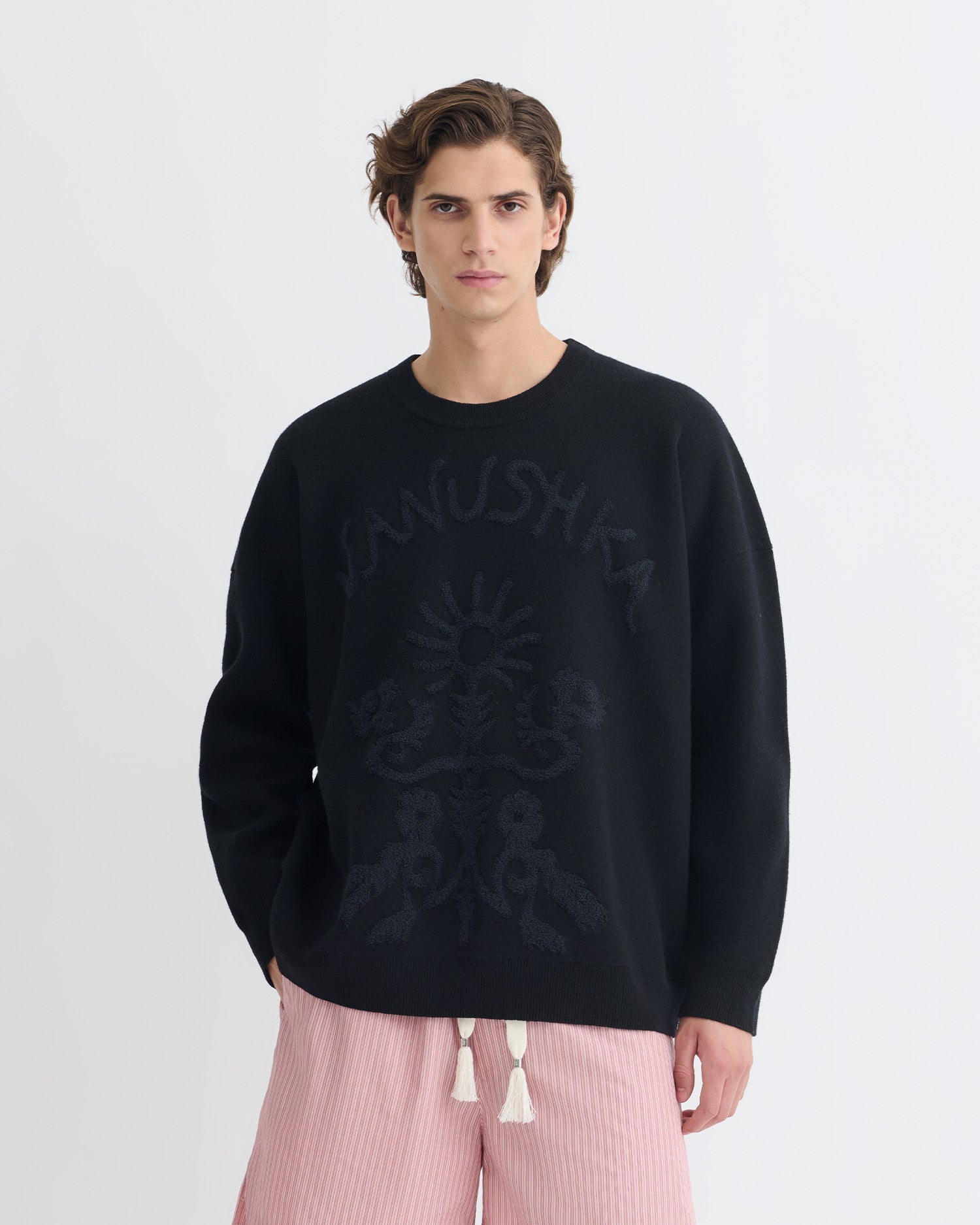 Oswin - Merino and Terry Jacquard Sweater