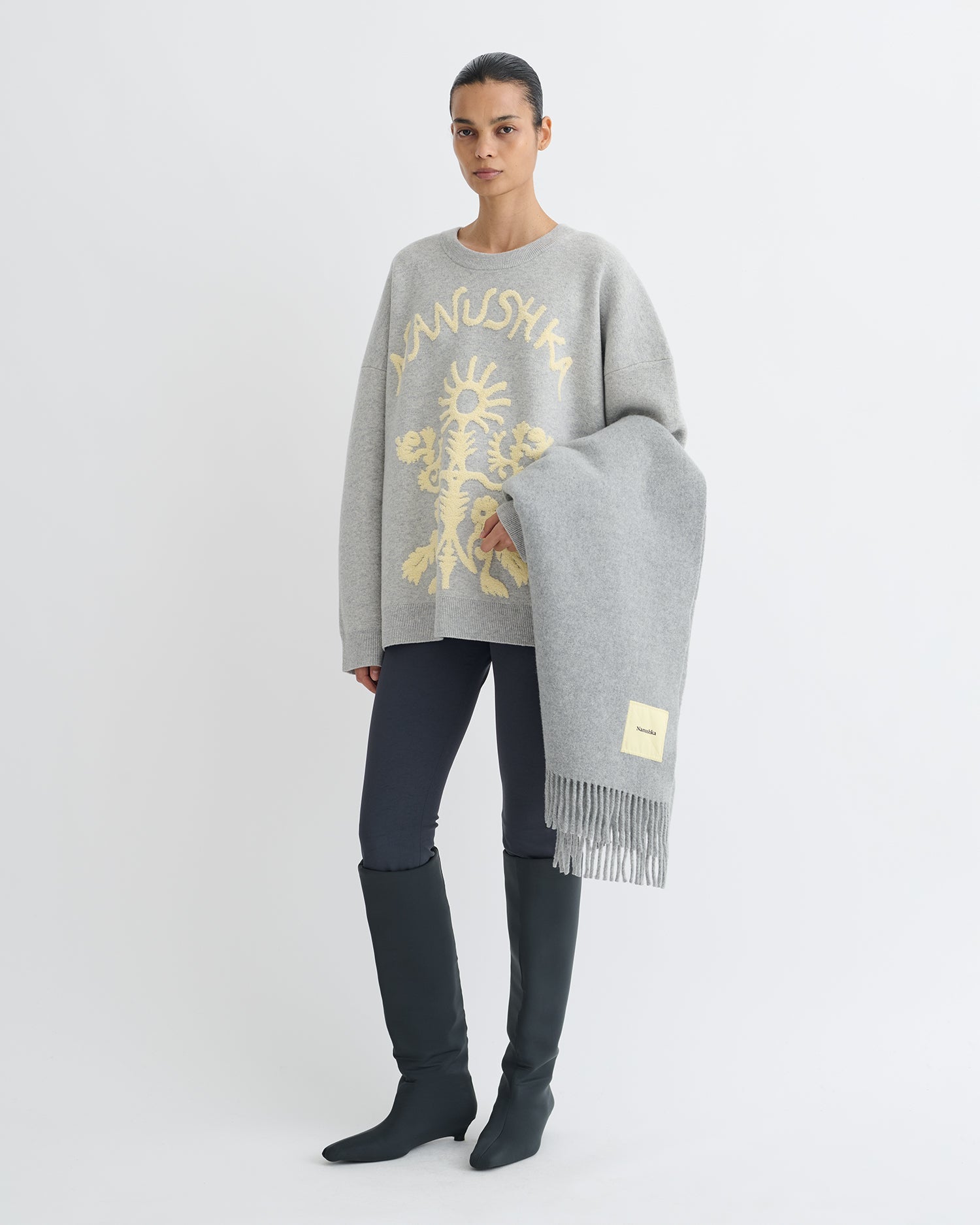 Oswin - Merino and Terry Jacquard Sweater
