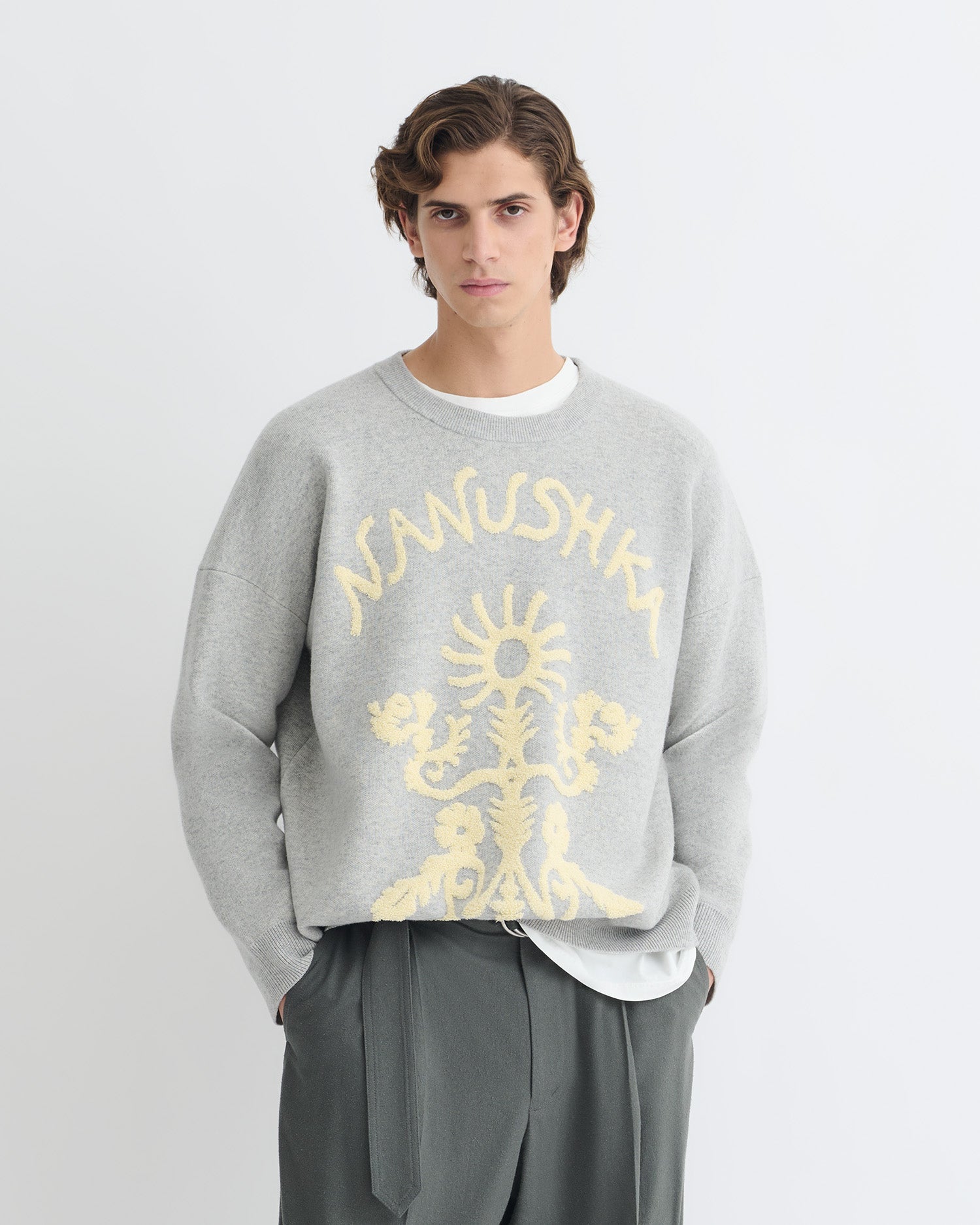 Oswin - Merino and Terry Jacquard Sweater
