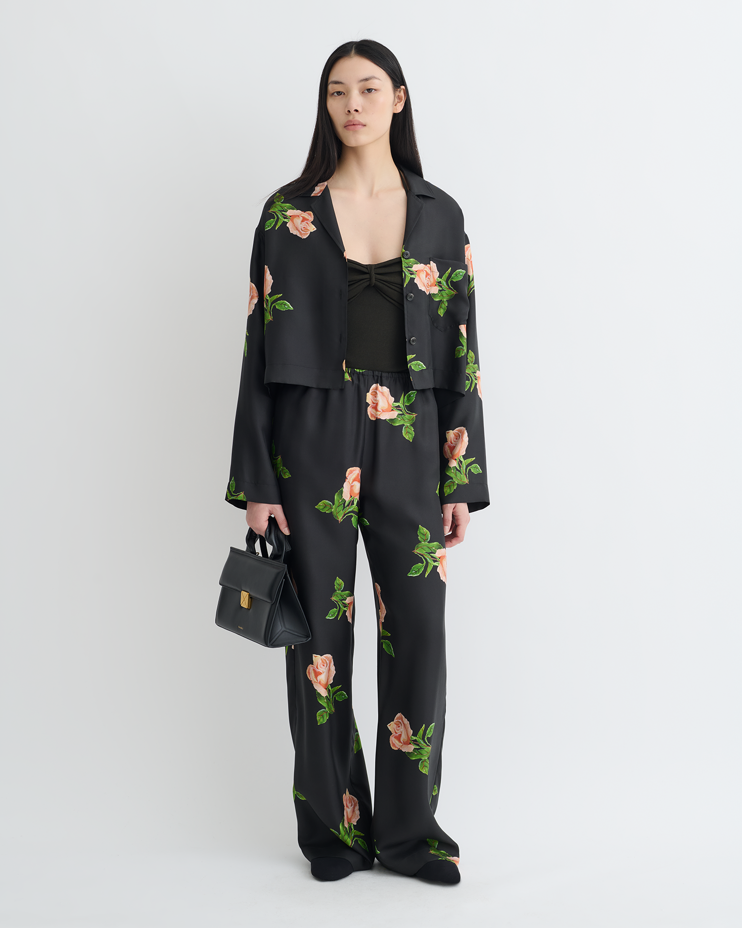 Vally - Cropped Silk Twill Shirt
