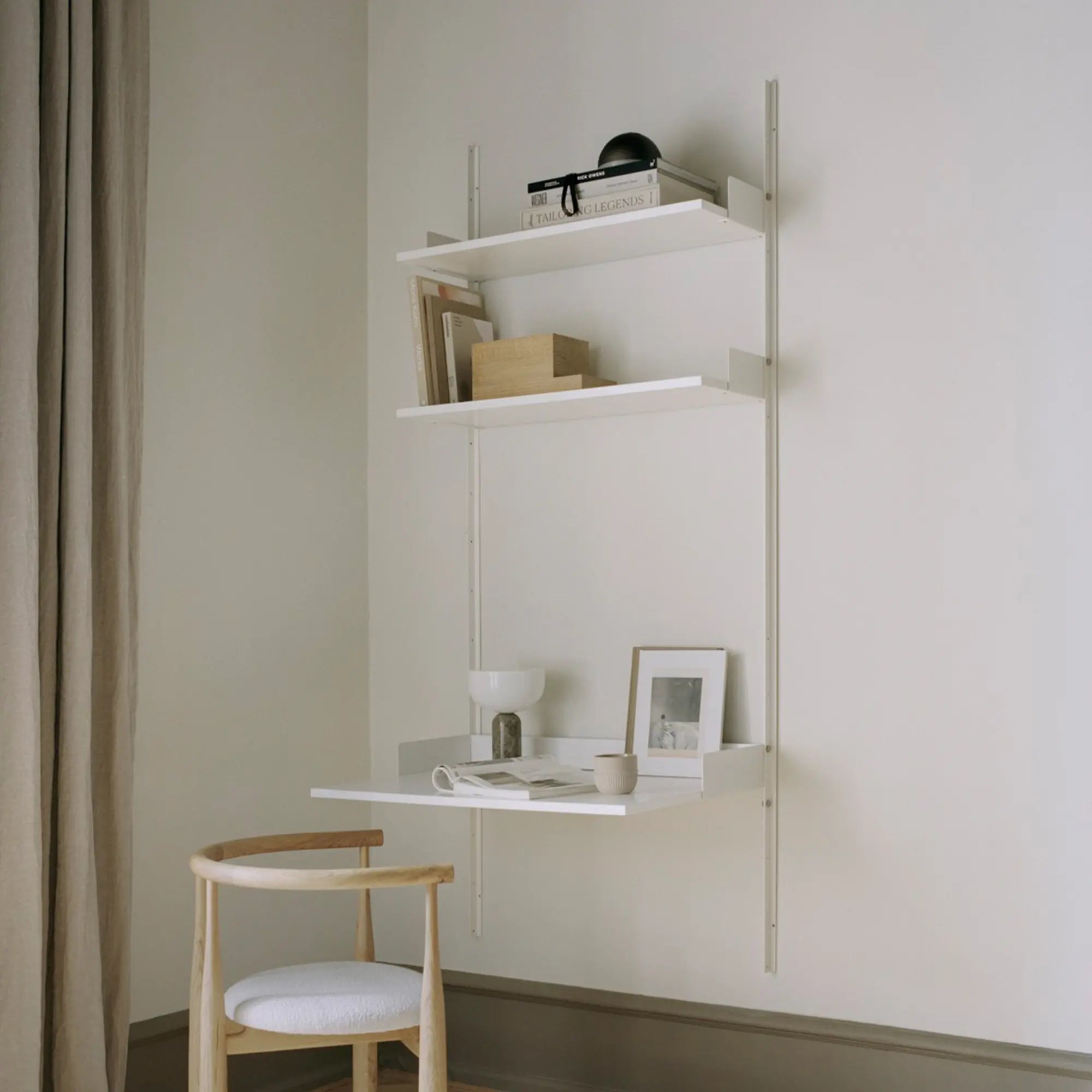 Close-up of Study Shelf showing adjustable shelves and sleek design