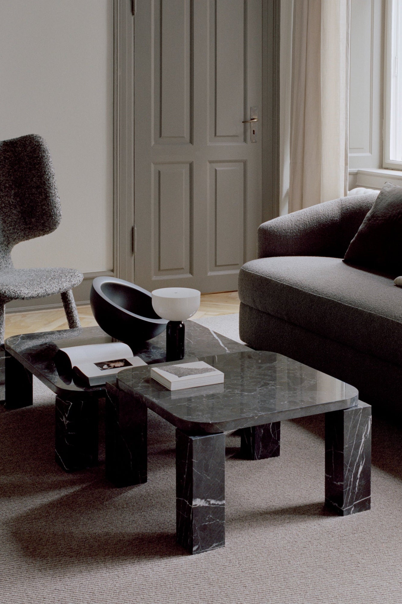 Modern 60x60 marble coffee table with sleek and polished surface