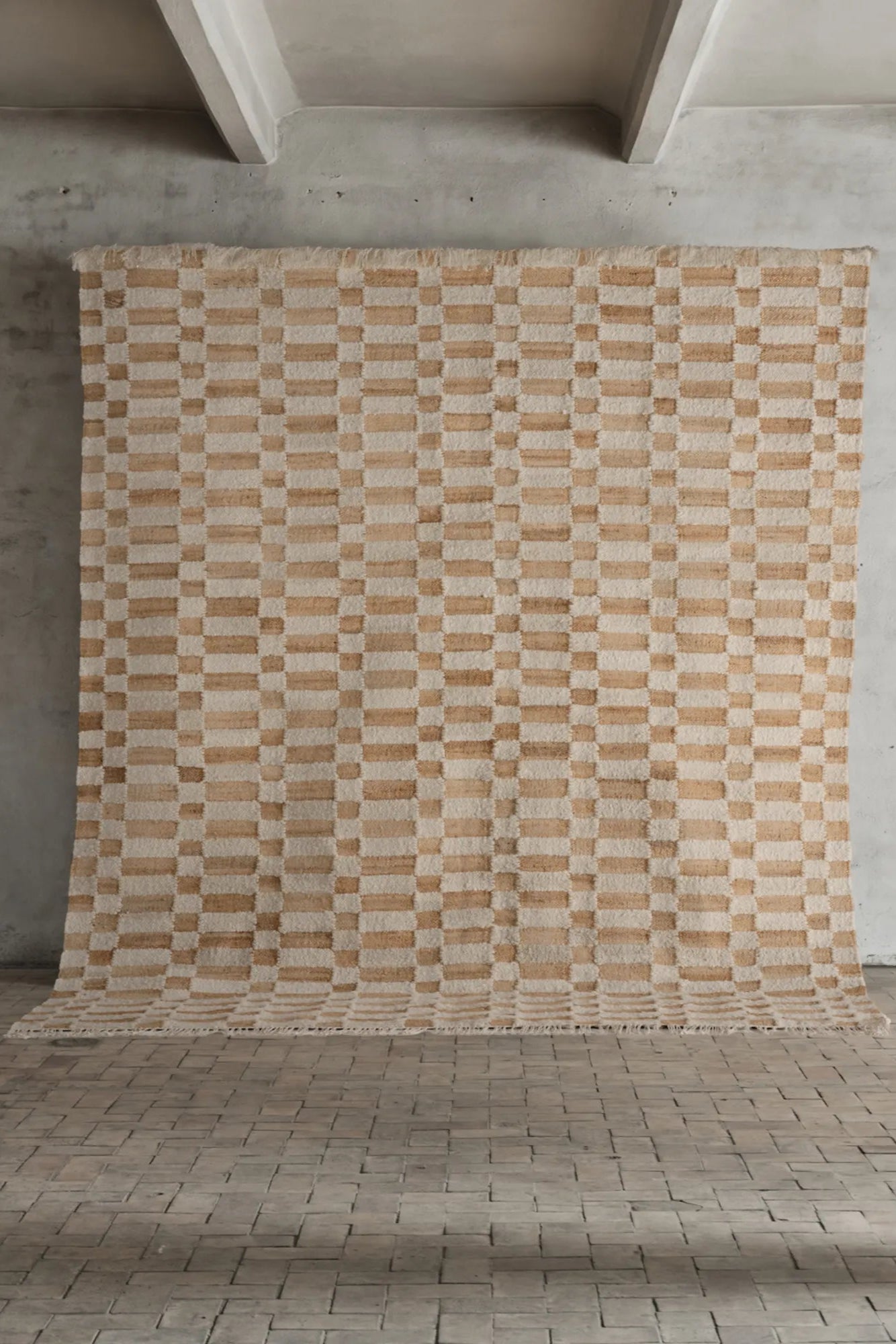 Rug No23 featured in a stylish bedroom, complementing the decor with its contemporary design