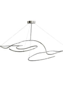 Glamorous chrome ghost chandelier with cascading crystal droplets and ambient lighting