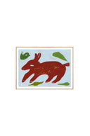Red Animal and Little Bird - Art Print