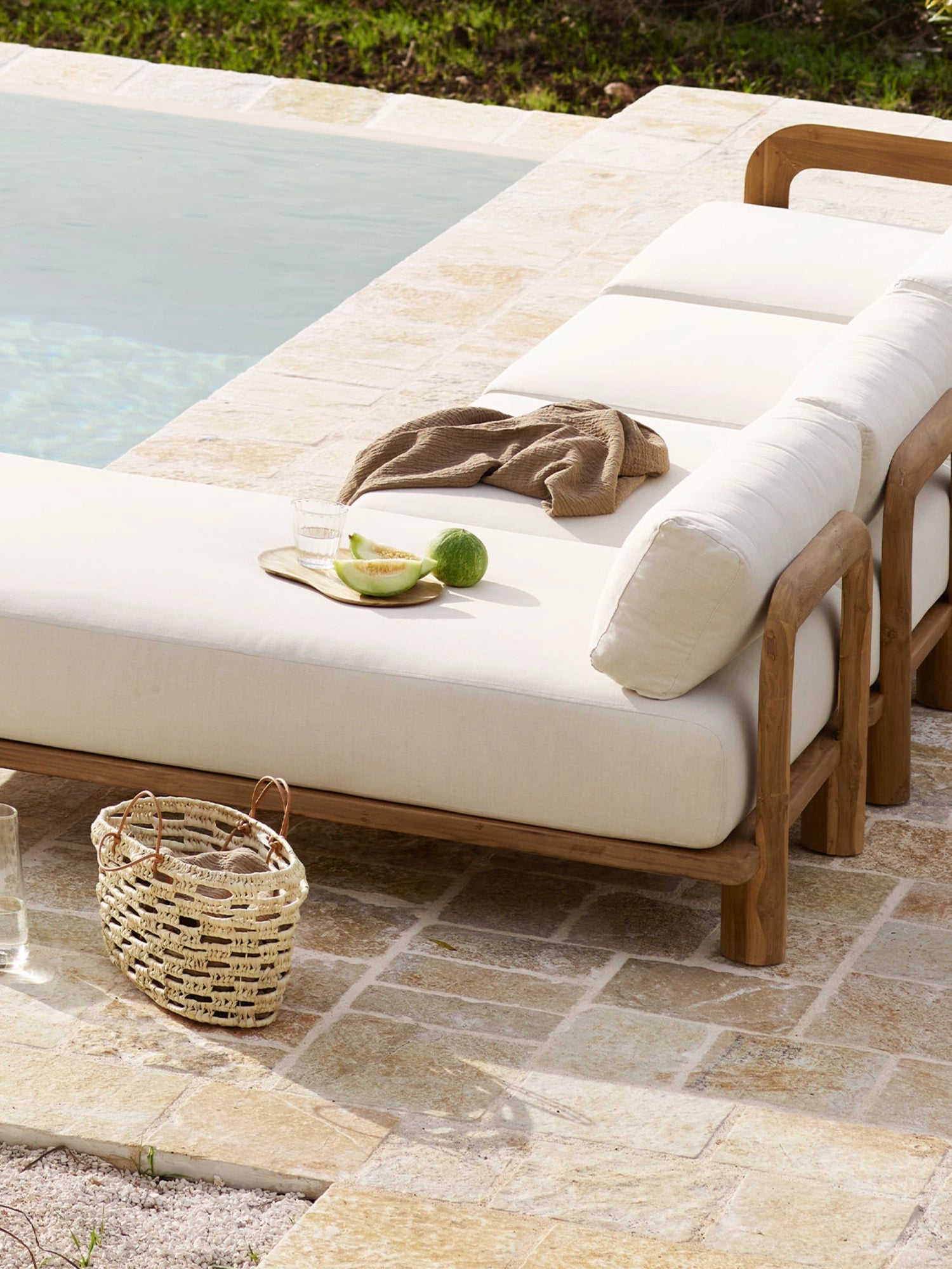 Teak Sofa Chaise Module