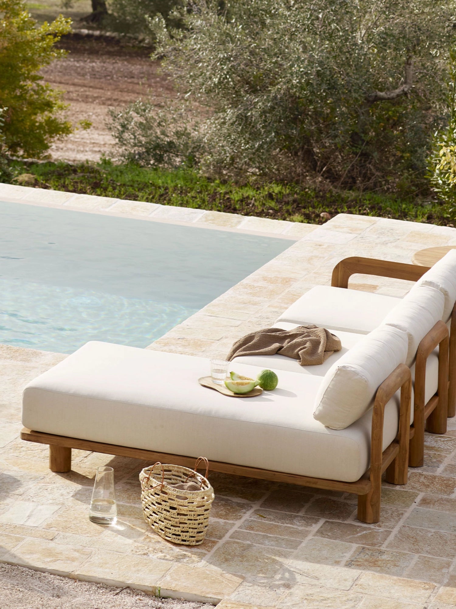 Teak Sofa Chaise Module