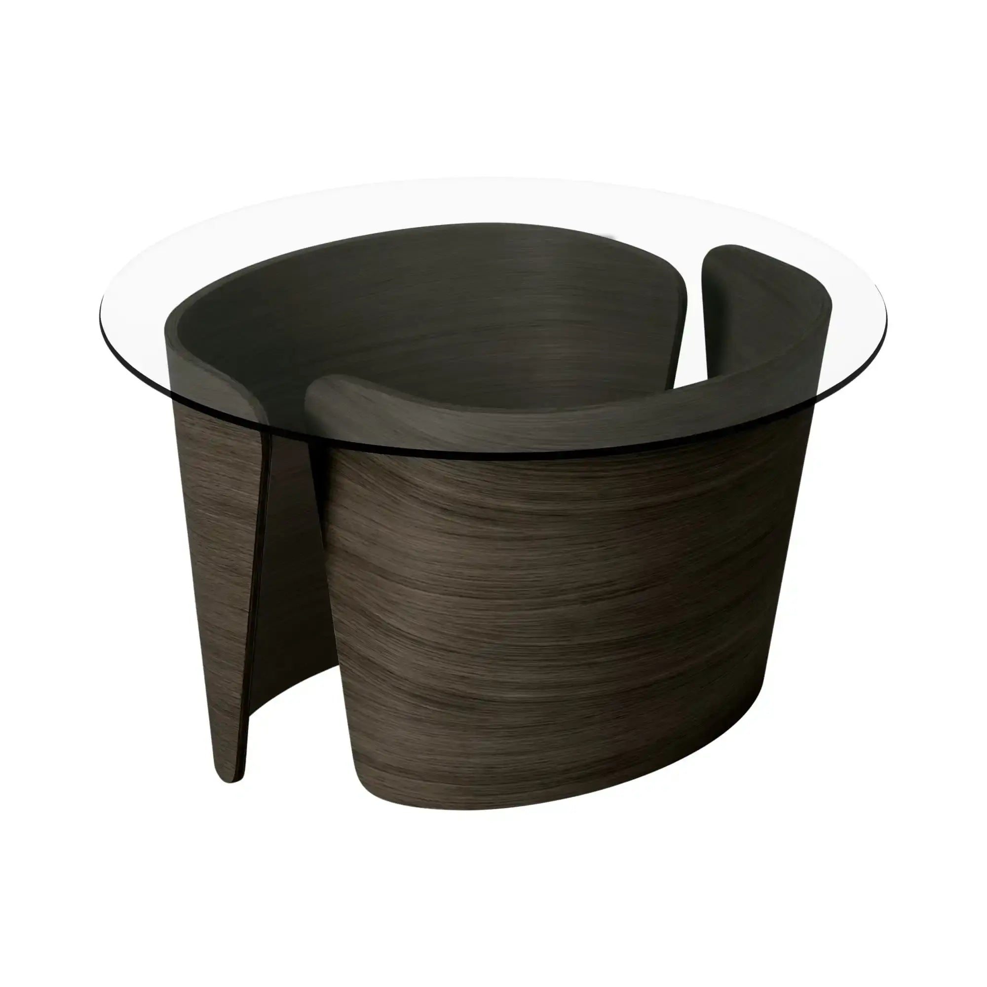 No7 Coffee Table Ø70 in elegant black finish with round design and wooden legs