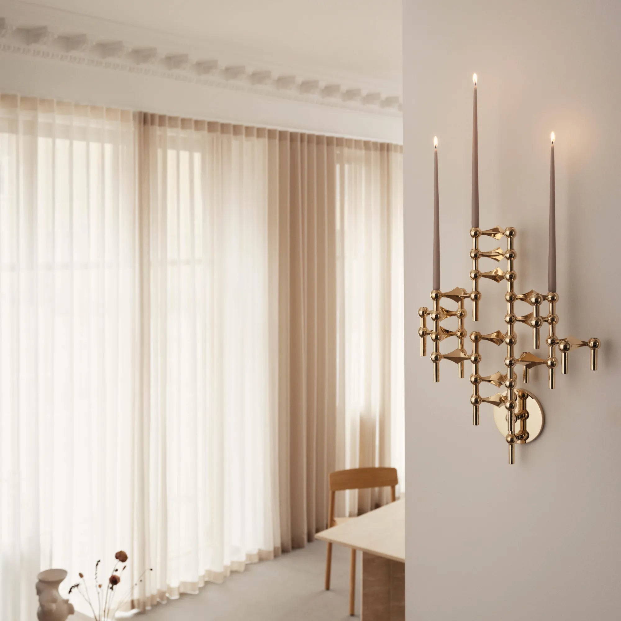 Wall Hanger Candle Holder - Solid Brass - Configuration 2 - THAT COOL LIVING