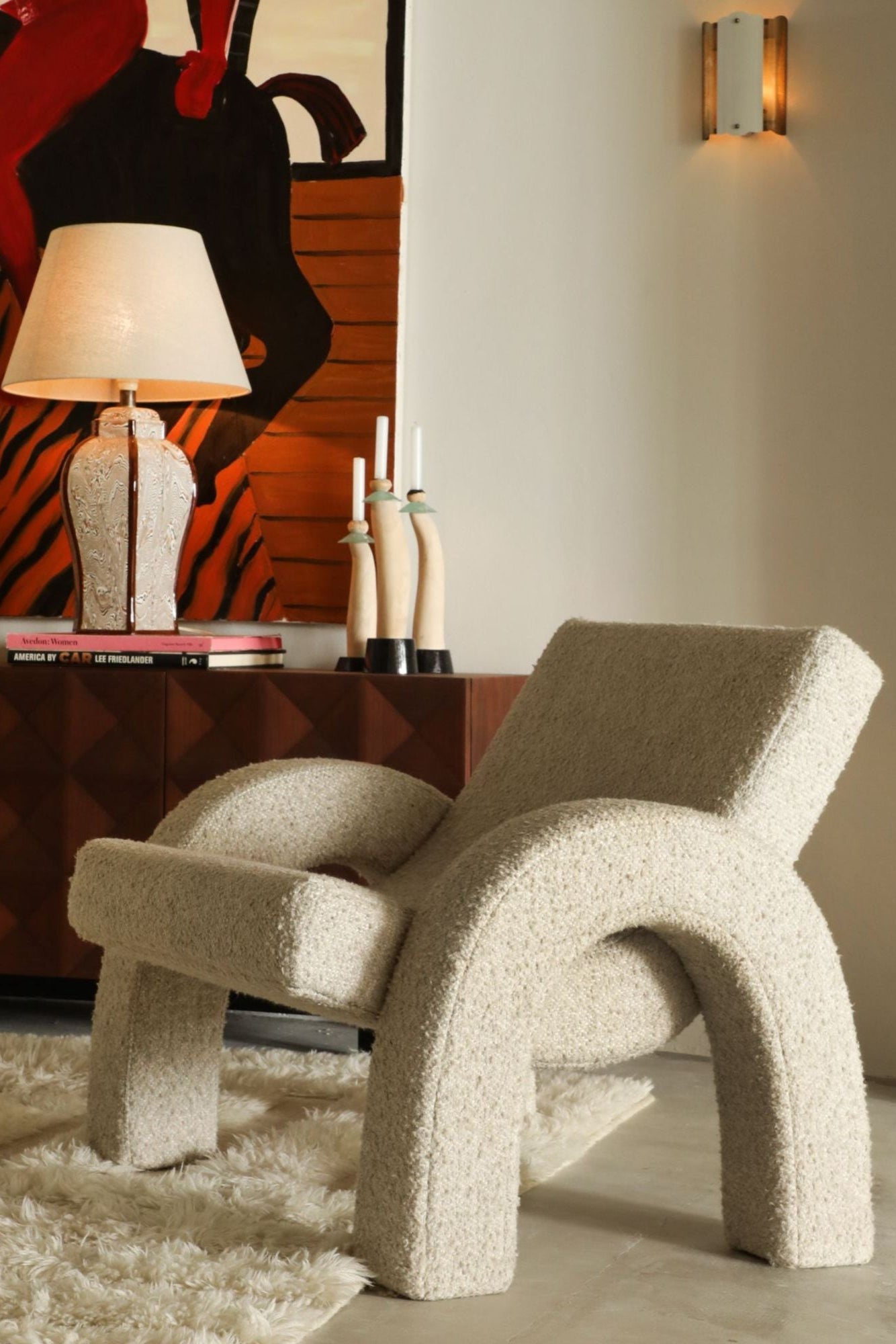 Arco Lounge Chair Boucle White - Timeless Armchair - Dusty Deco - THAT COOL LIVING