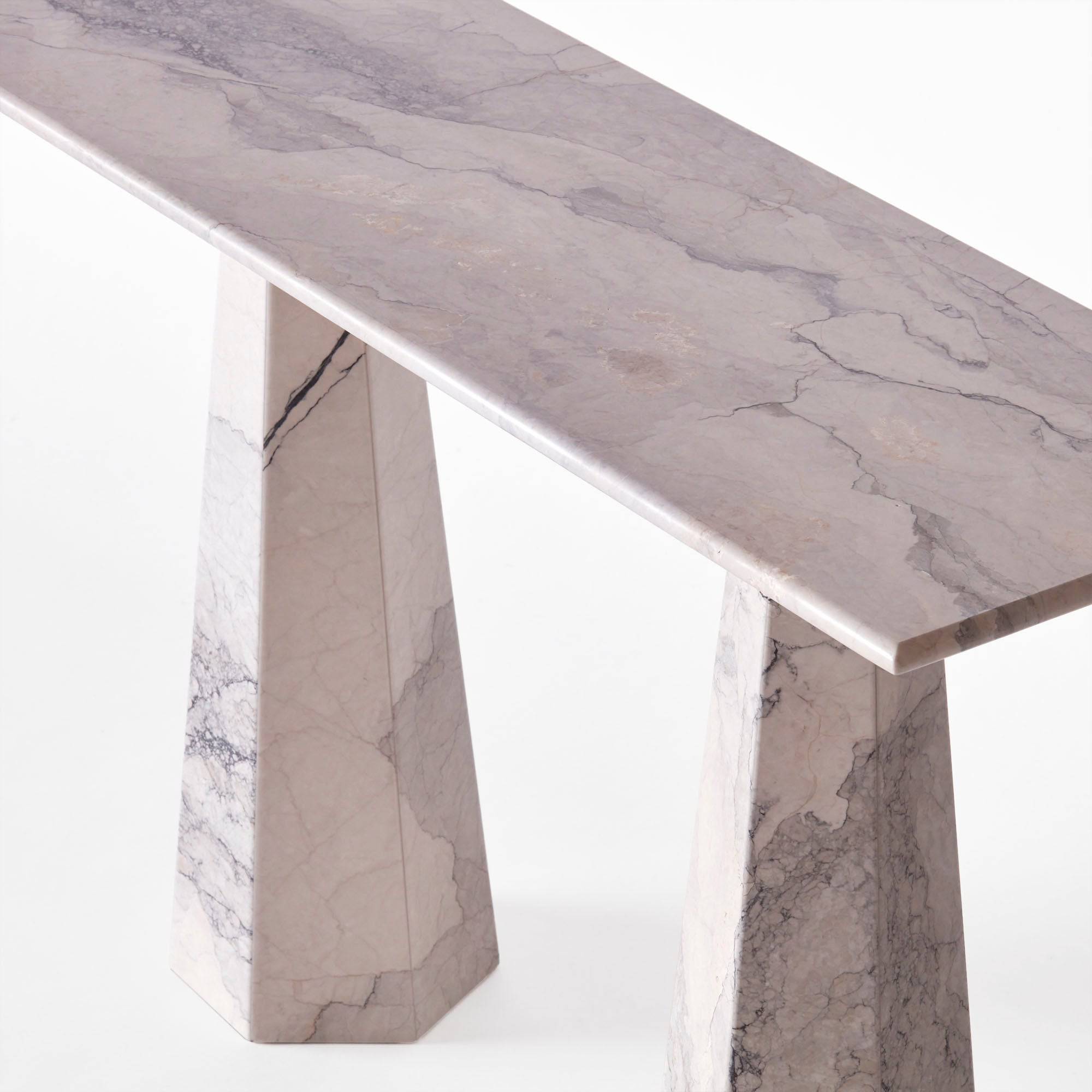 Hexagon Console Table Albanian Grey