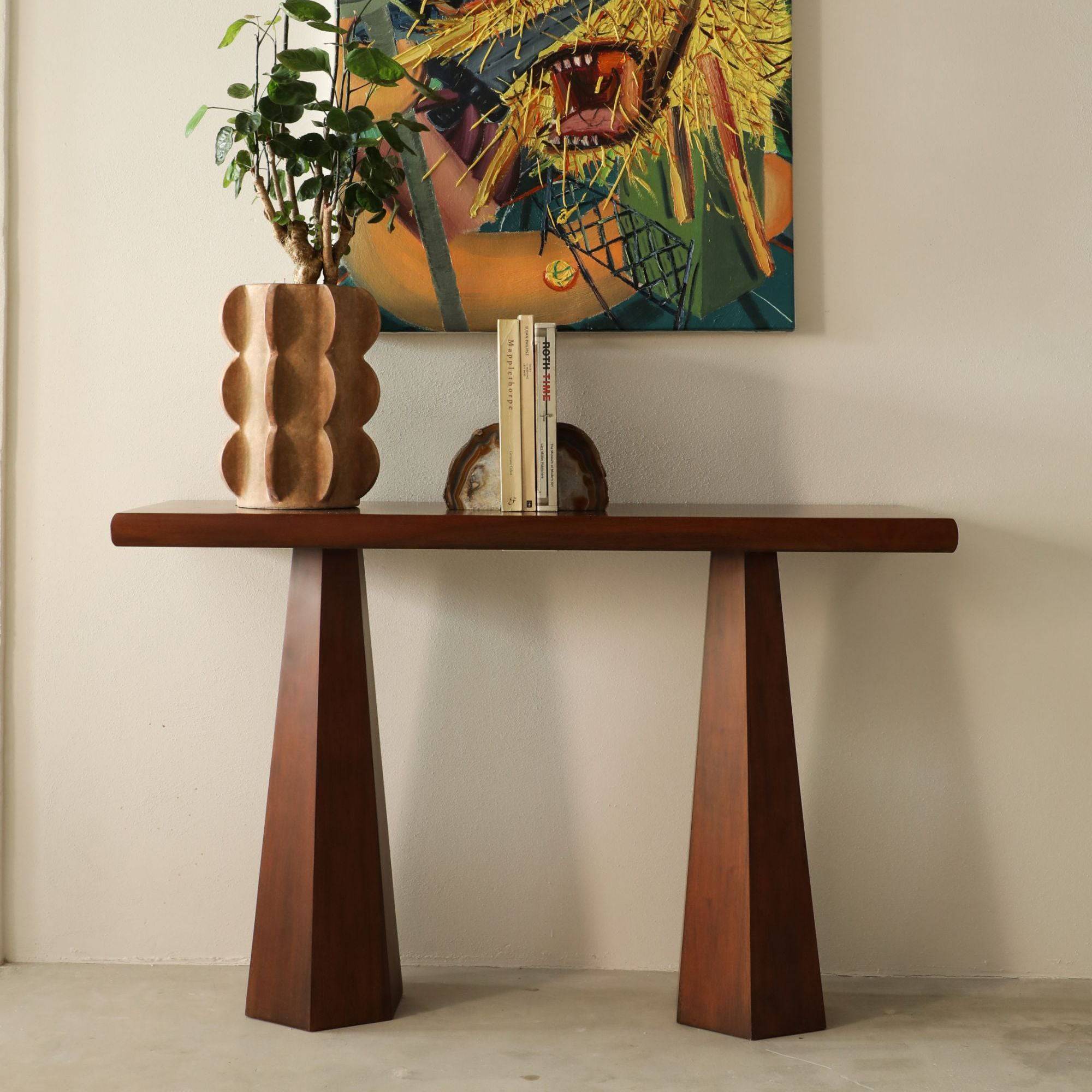 Hexagon Console Table Stained Ash