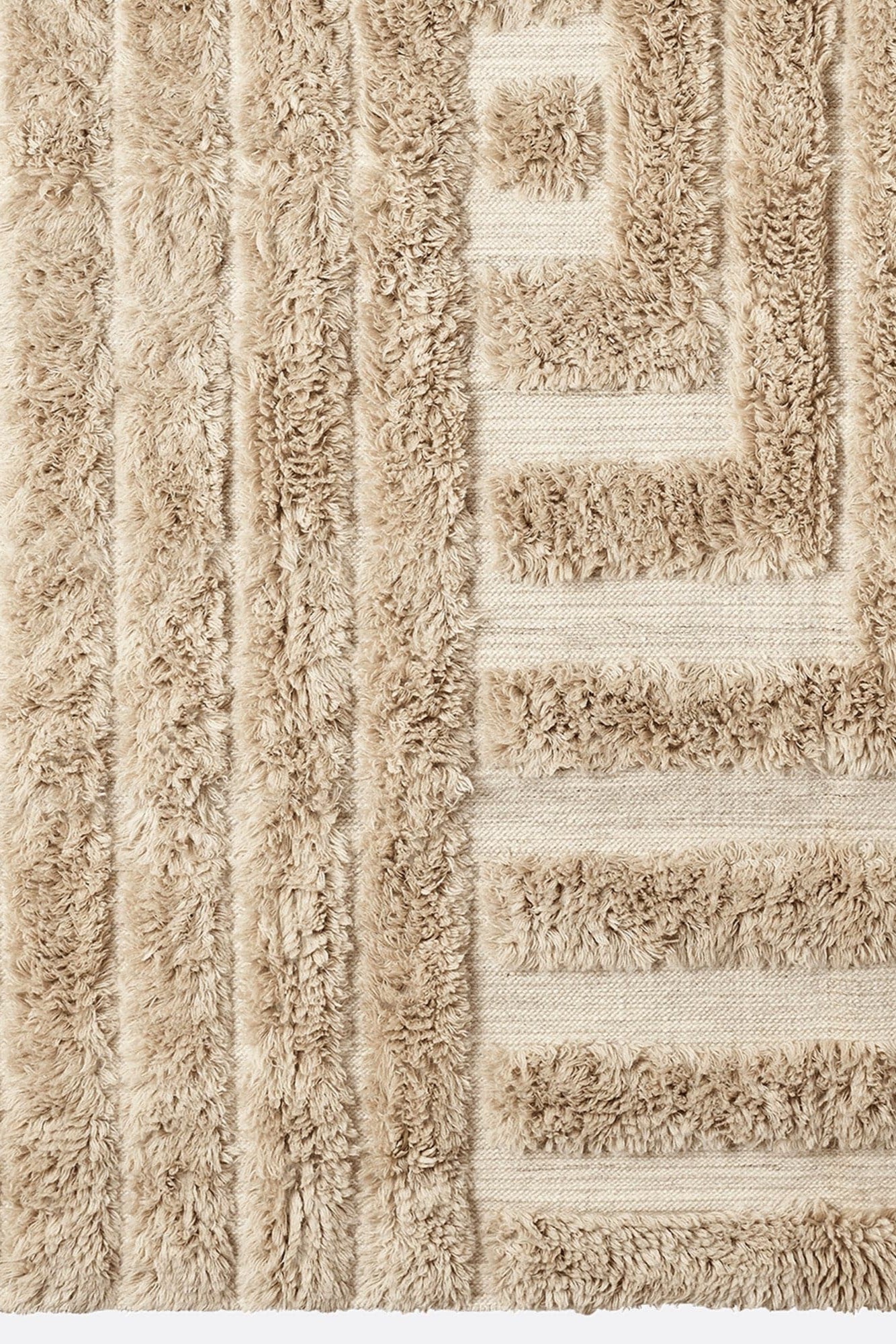 Shaggy Labyrinth Beige Rug - THAT COOL LIVING