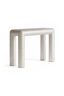 Metallic Aluminum Cubio Console Table with a modern design on a white background