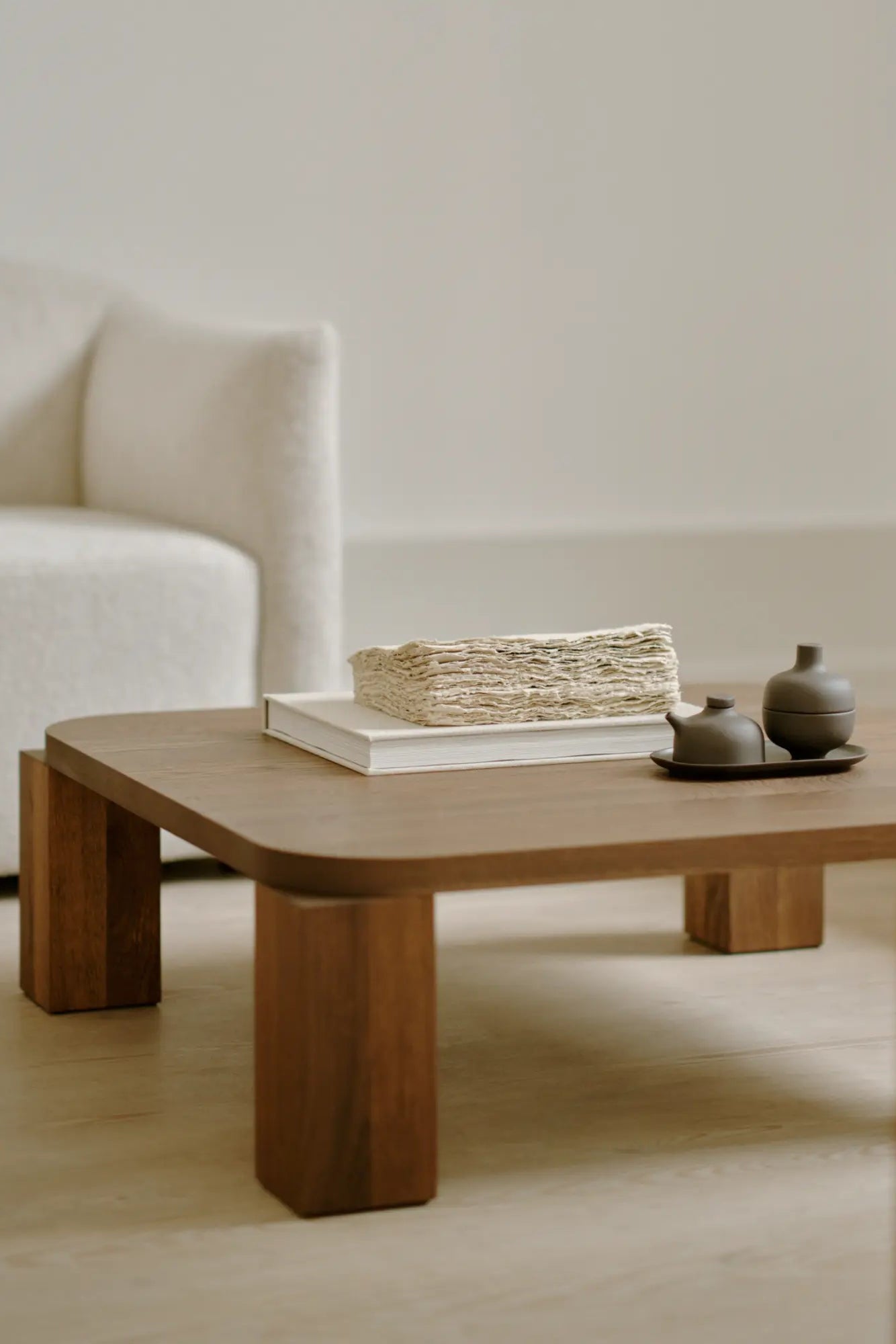 Large square coffee table perfect for living room or office space