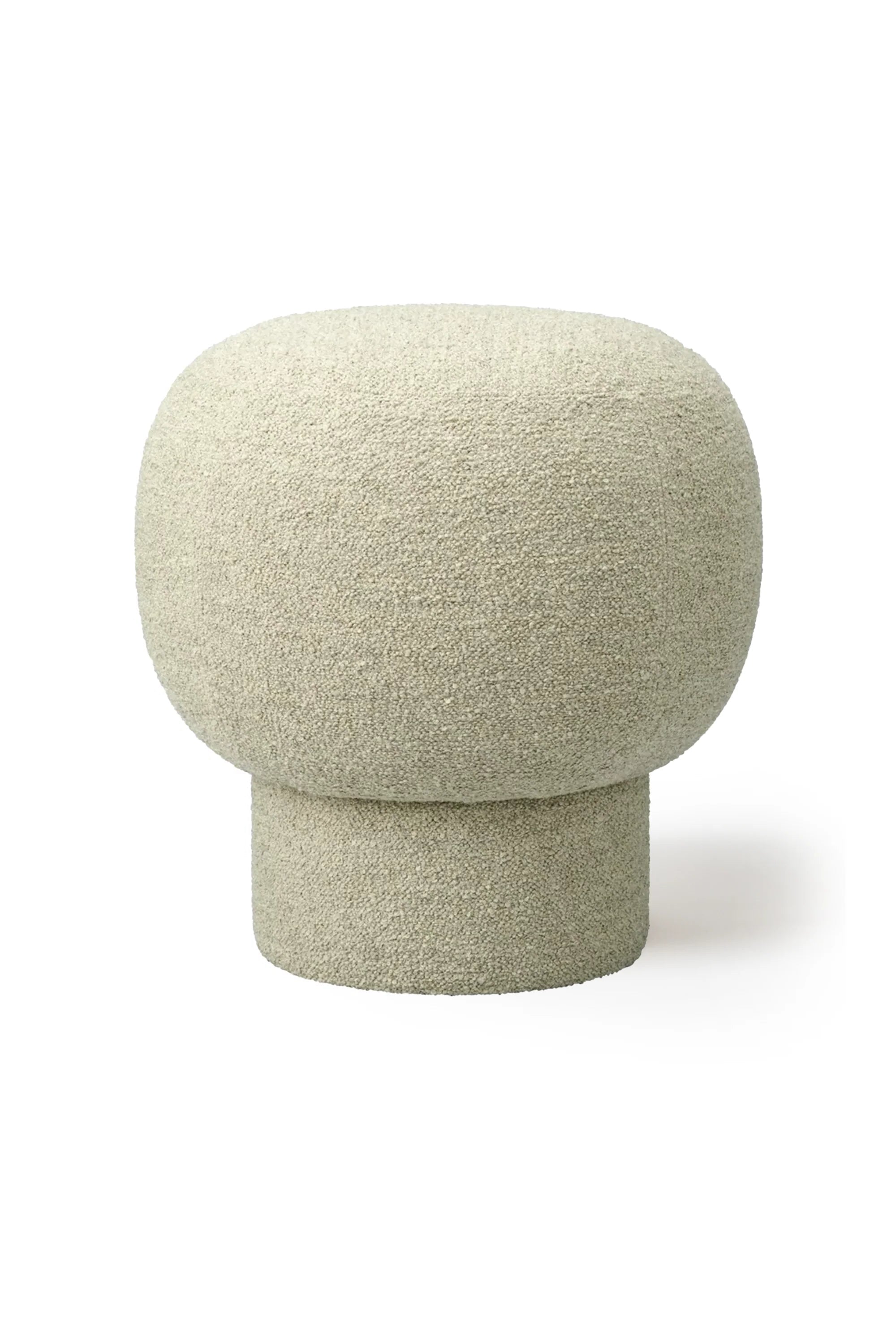 Light gray textured stool on a white background