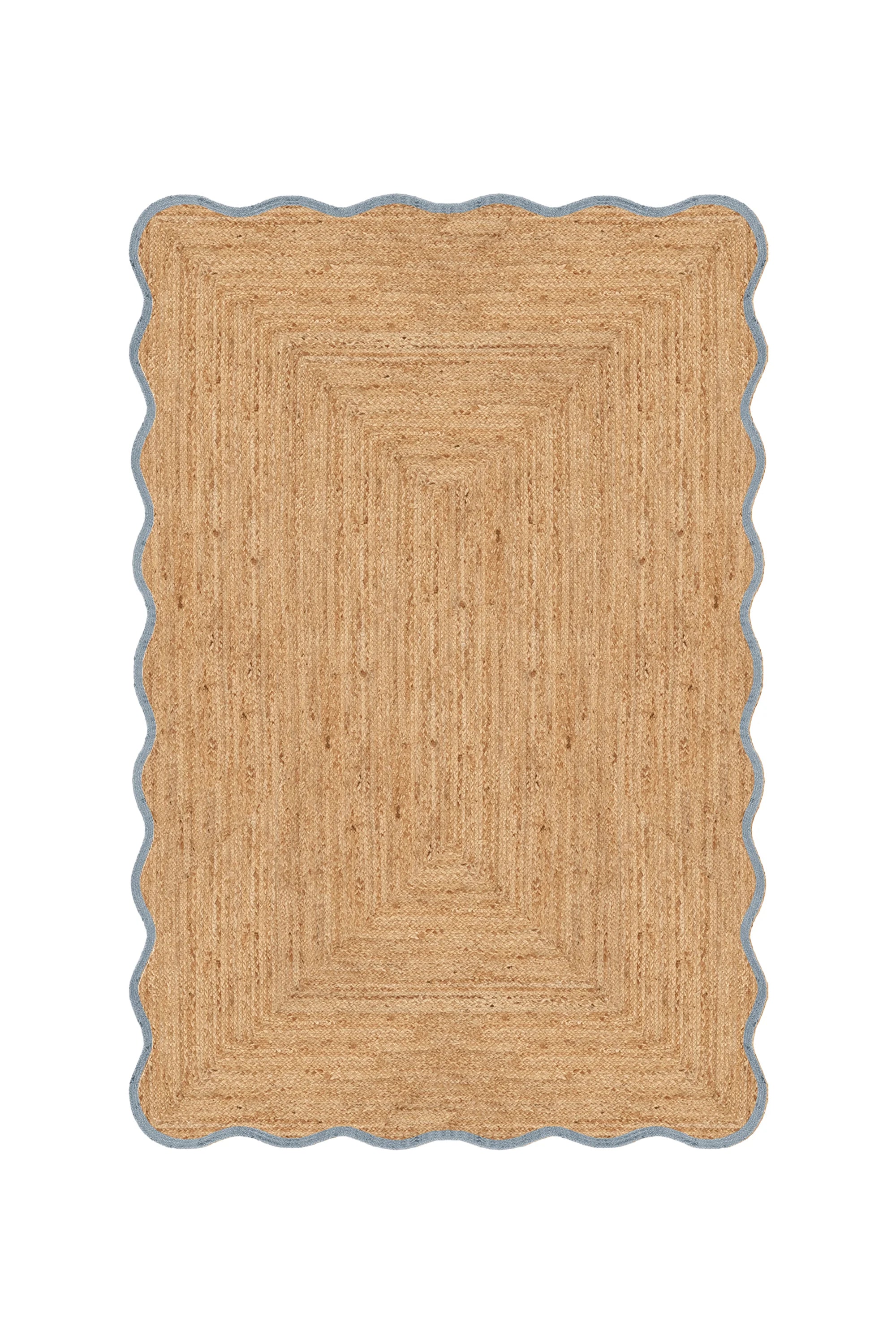Beige braided rug on a white background